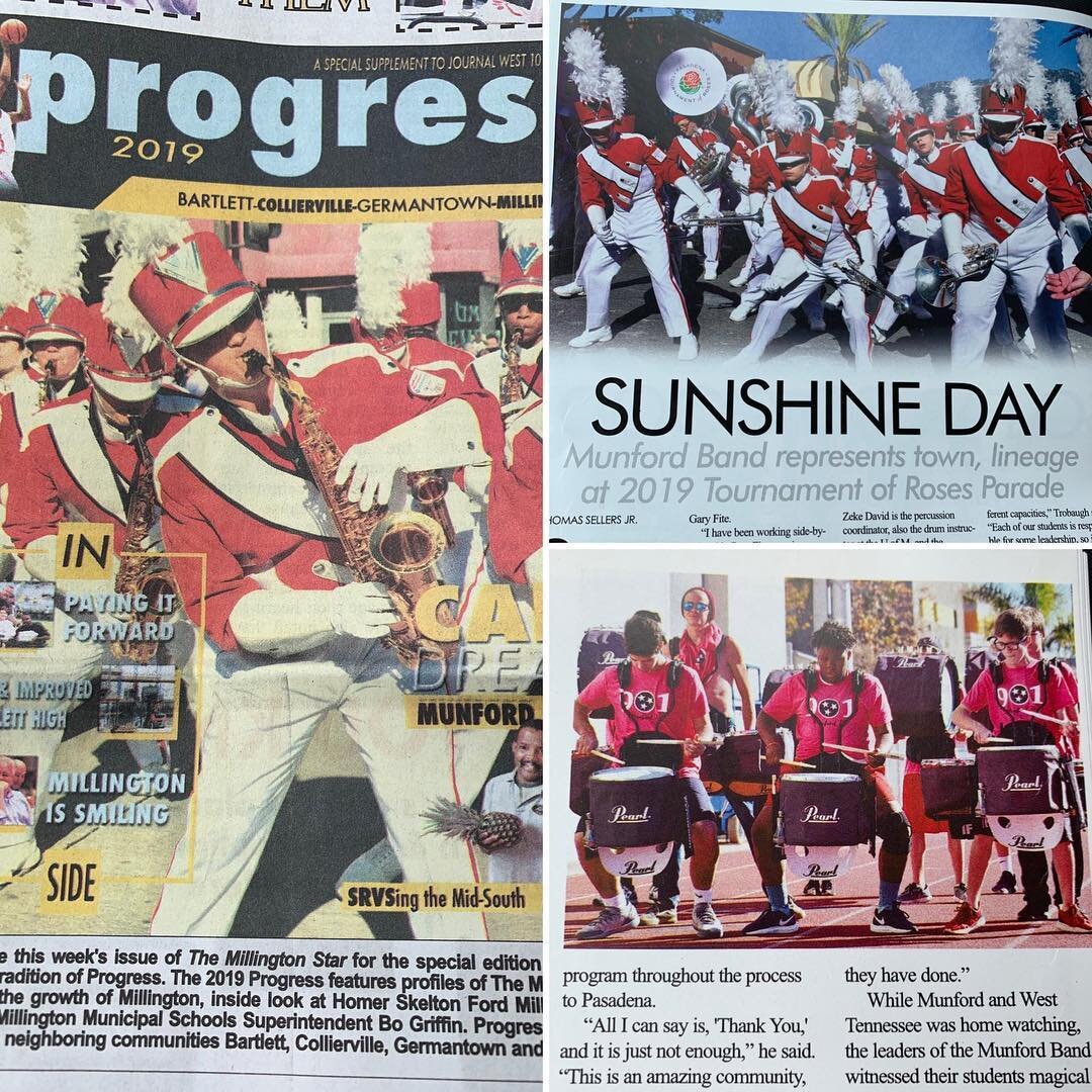 Munford Band&rsquo;s trip to the @rose_parade is featured in this weeks @themillingtonstar Progress Magazine. #munfordband #millingtonstar