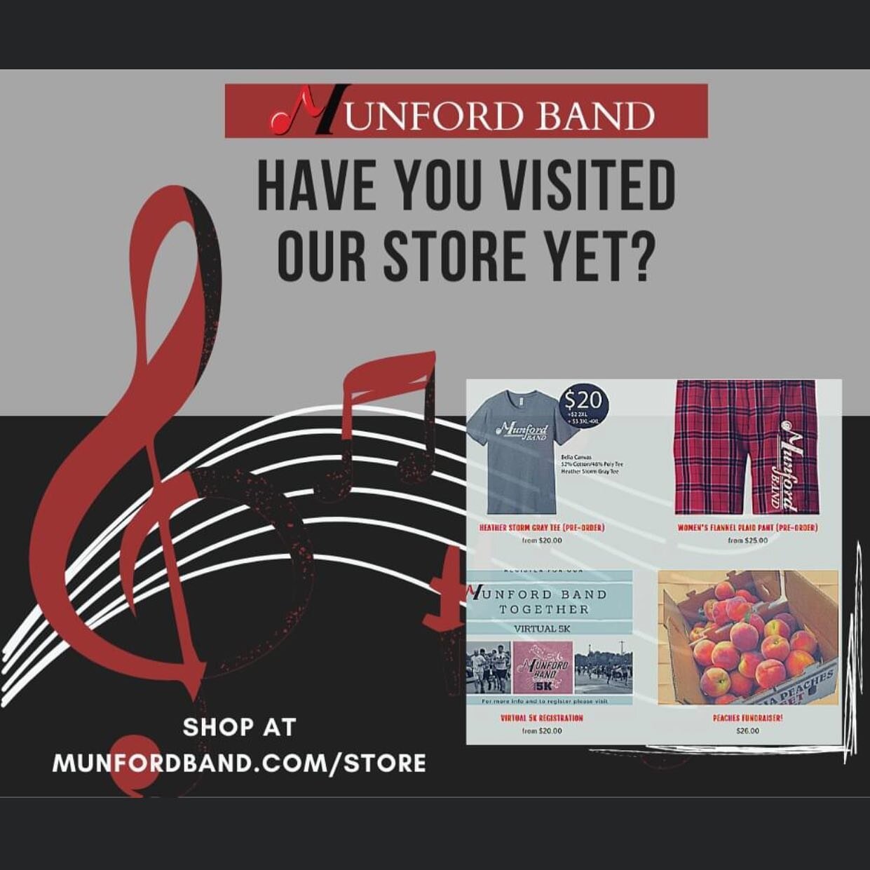 Check out the new Munford Band Store on our website, MunfordBand.com!