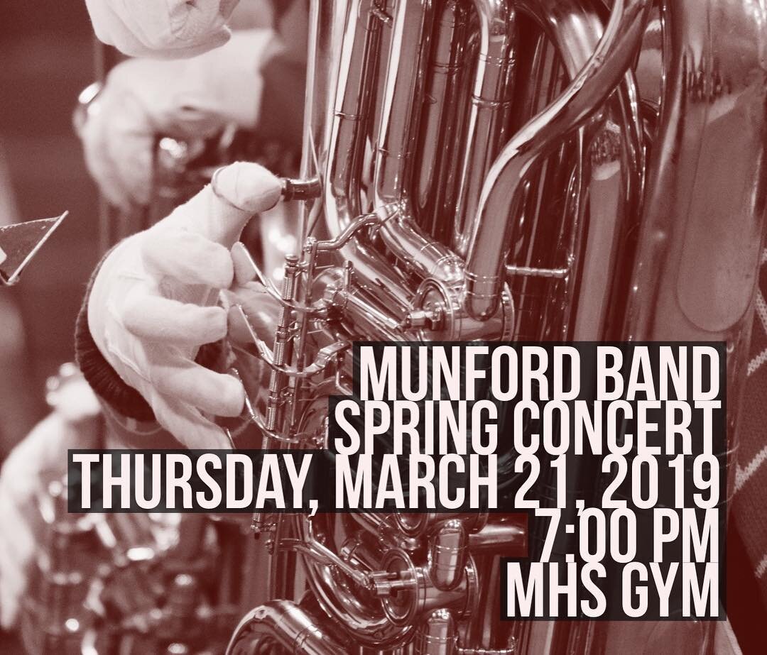 Spring concert next Thursday night! #munfordband #bandconcert #spring #music