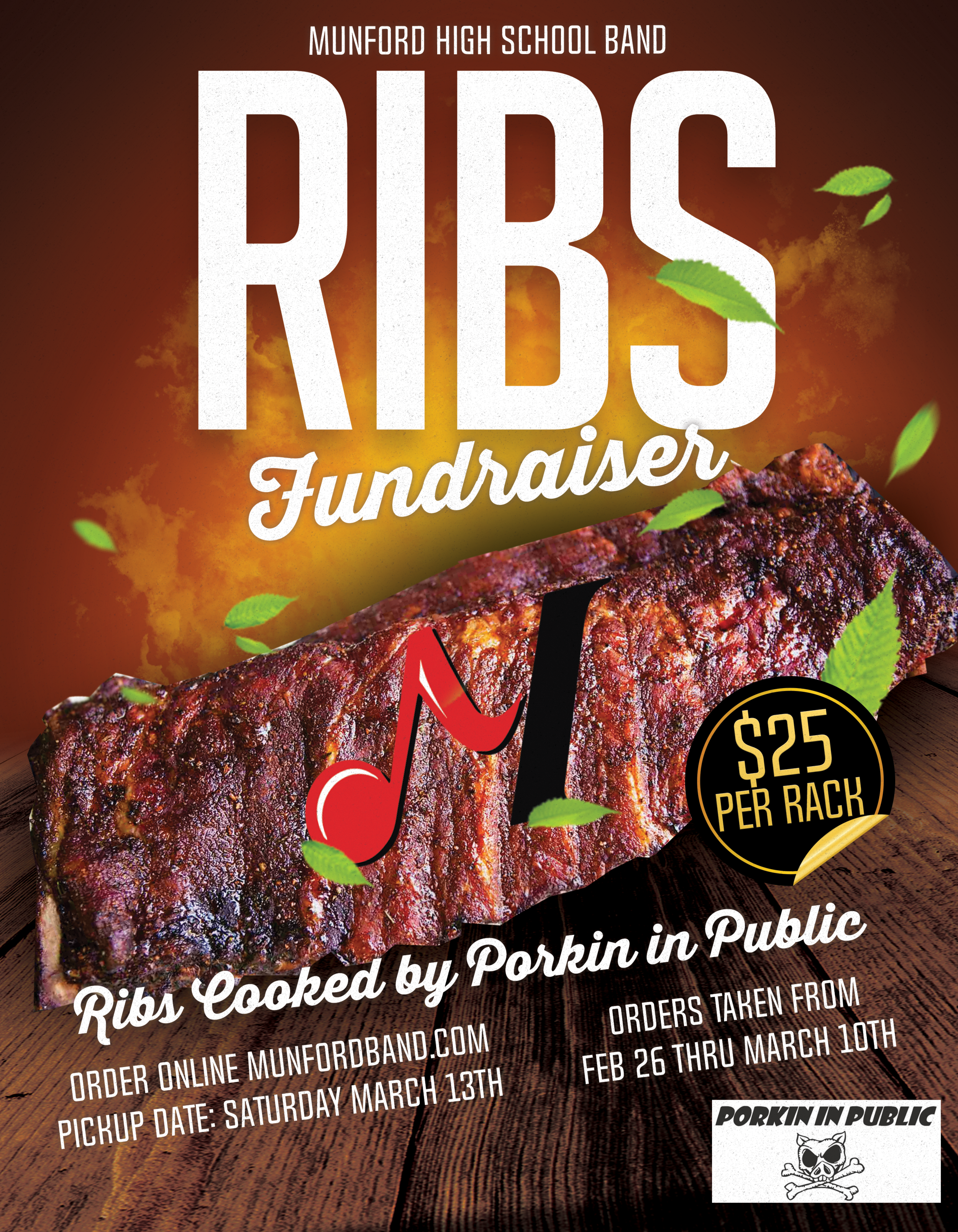 Annual Band Ribs Fundraiser!
