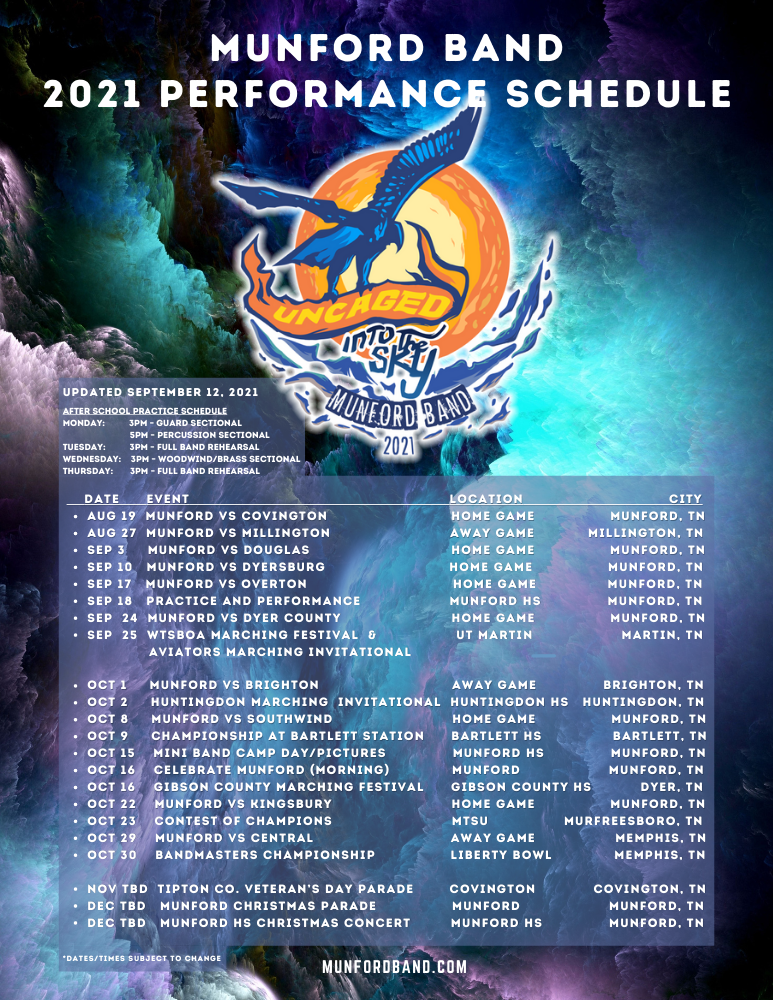 Updated Competition Schedule!