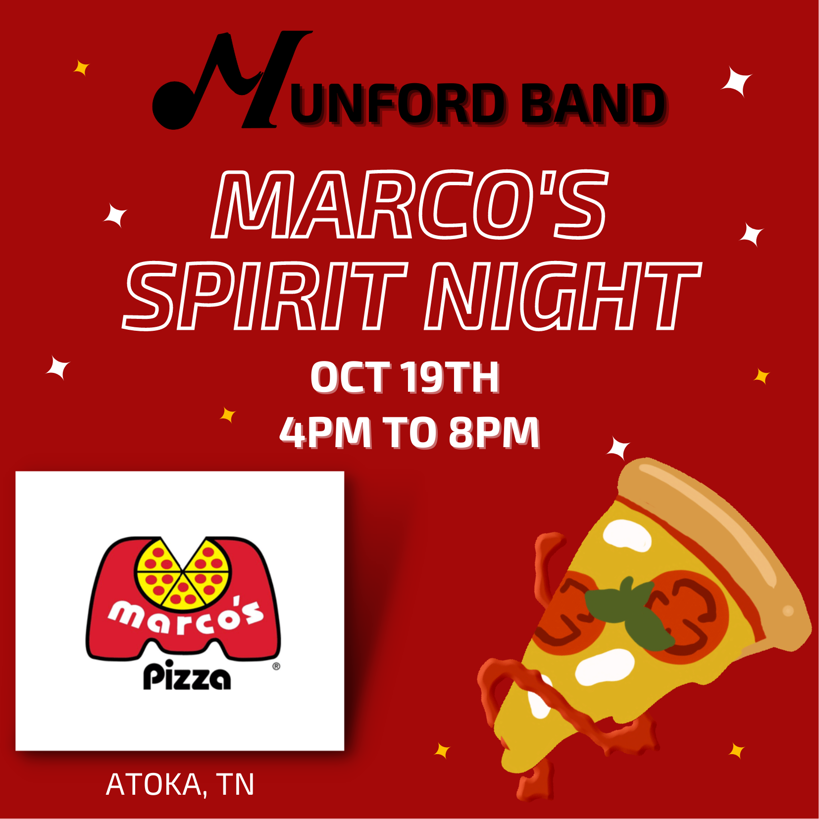Spirit Night at Marco's - Oct 19th