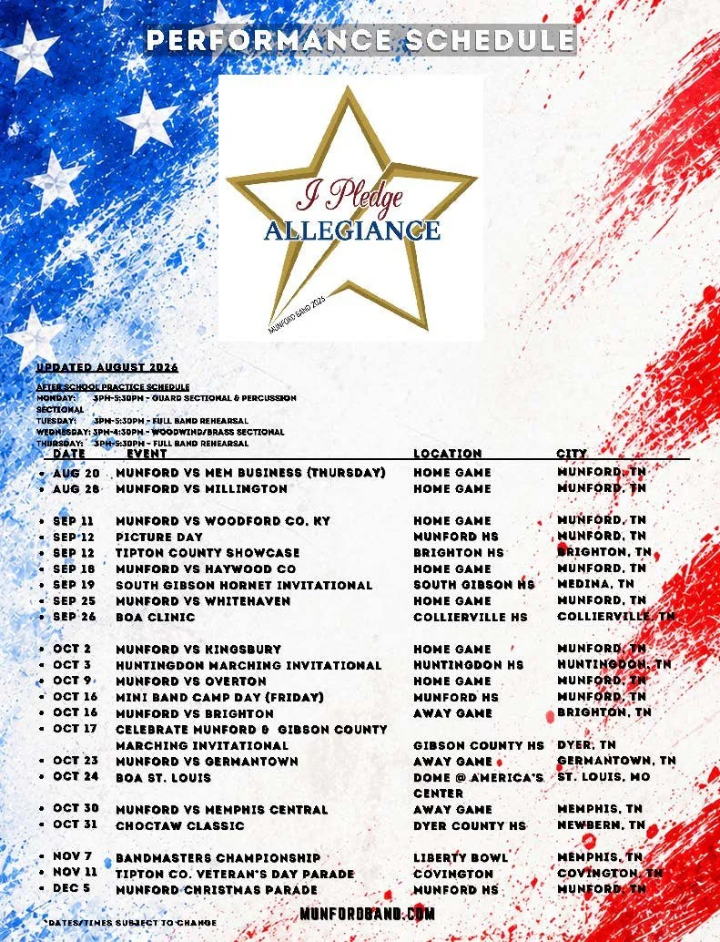 2026 Performance Schedule Released! 