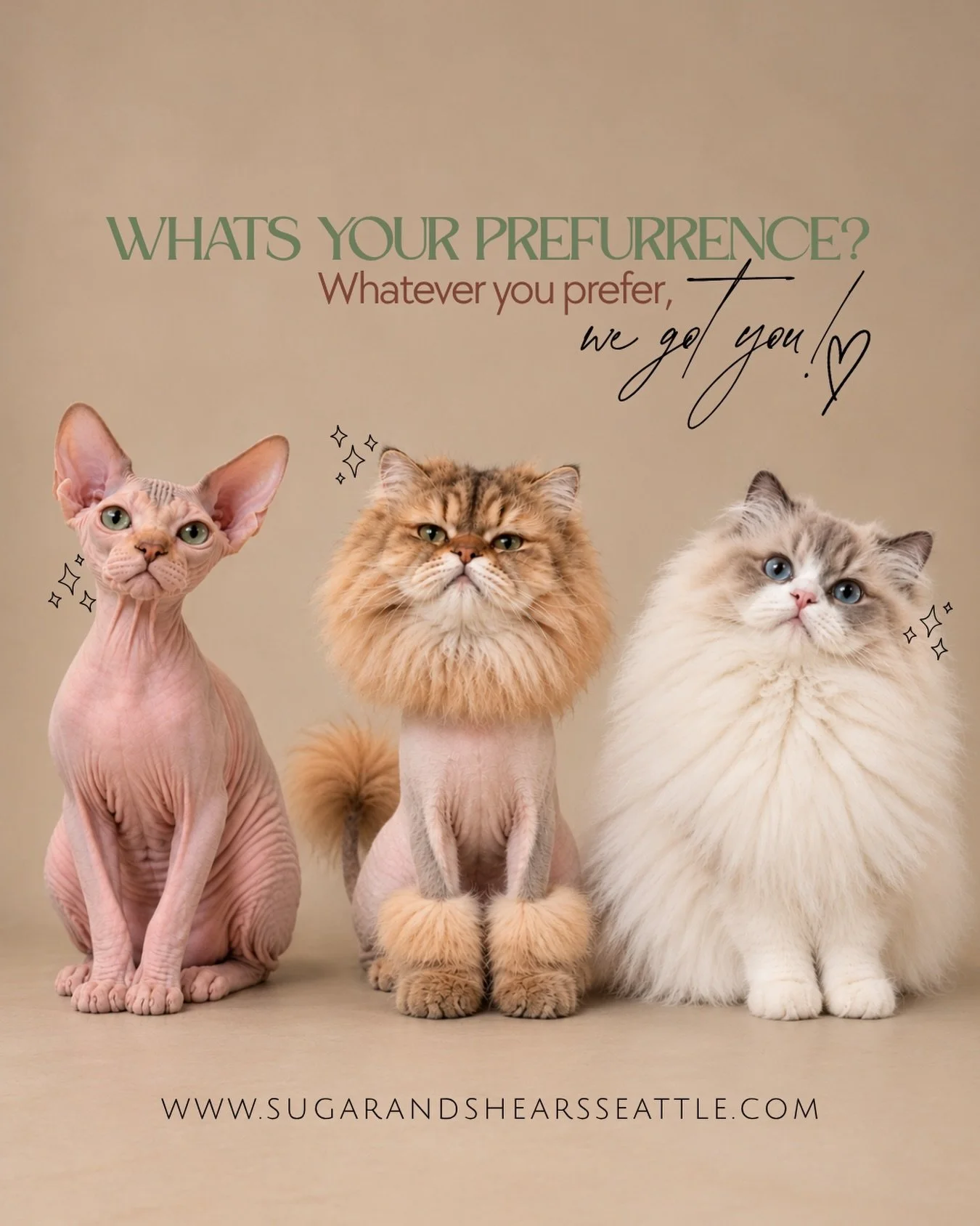 However do you want it. How ever do you need us. We are here to make your hair dreams come true on any part of your body. 🙃

Hair removal is one of our specialties here at Sugar &amp; Shears. Taming one kitty at a time here in Seattle. 😜

We are ha