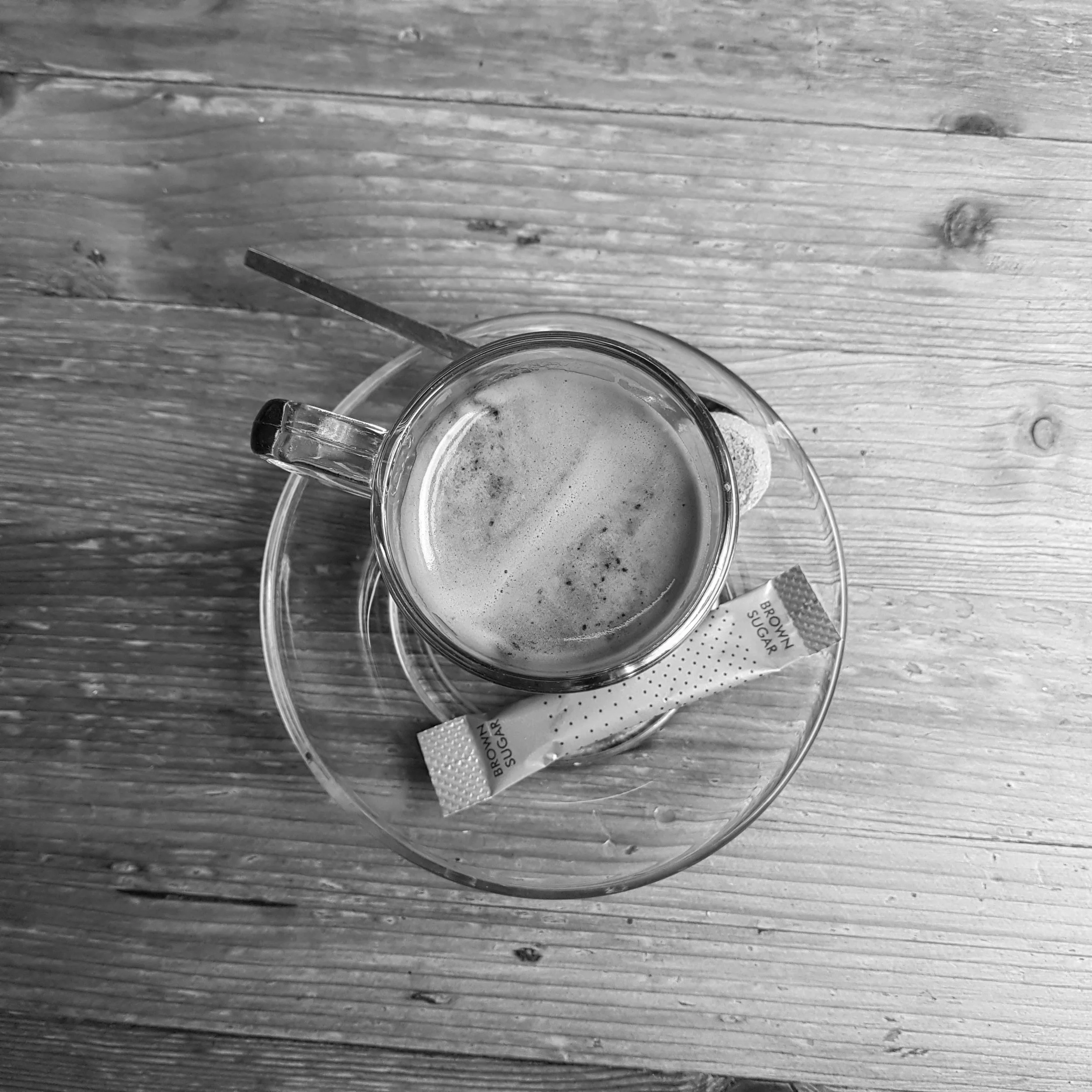 An espresso on a table 