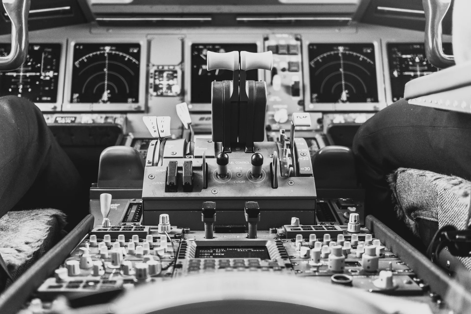 Airplane cockpit control panel