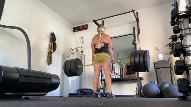 Worked up to a heavy deadlift single at 345lbs (little sloppy), a heavy front squat single at 215lbs, heavy 8 rep RFESS and seeded DB SP at 45lb DBs.

Not bad for not pulling or pushing heavy loads in a while. 👵🏻 strength. I&rsquo;ll take it and ge