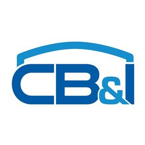 CB&I logo in blue with a stylized arch above the text