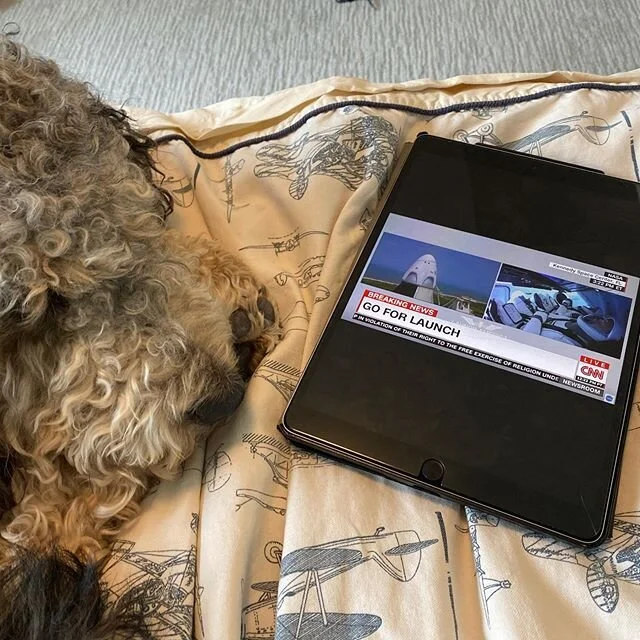 That was awesome! First manned US space flight launch in 9 years. Ruthie is very impressed! #NASA #SpaceX