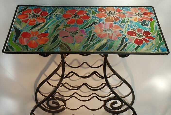 Poppy Table-wrought iron stand frame 28 x15 X 30  $650.jpg