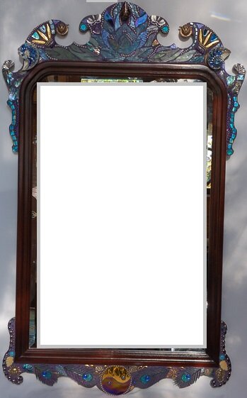 Large Elaborate Blue Lotus mirror- 52 x 31 $750.jpg