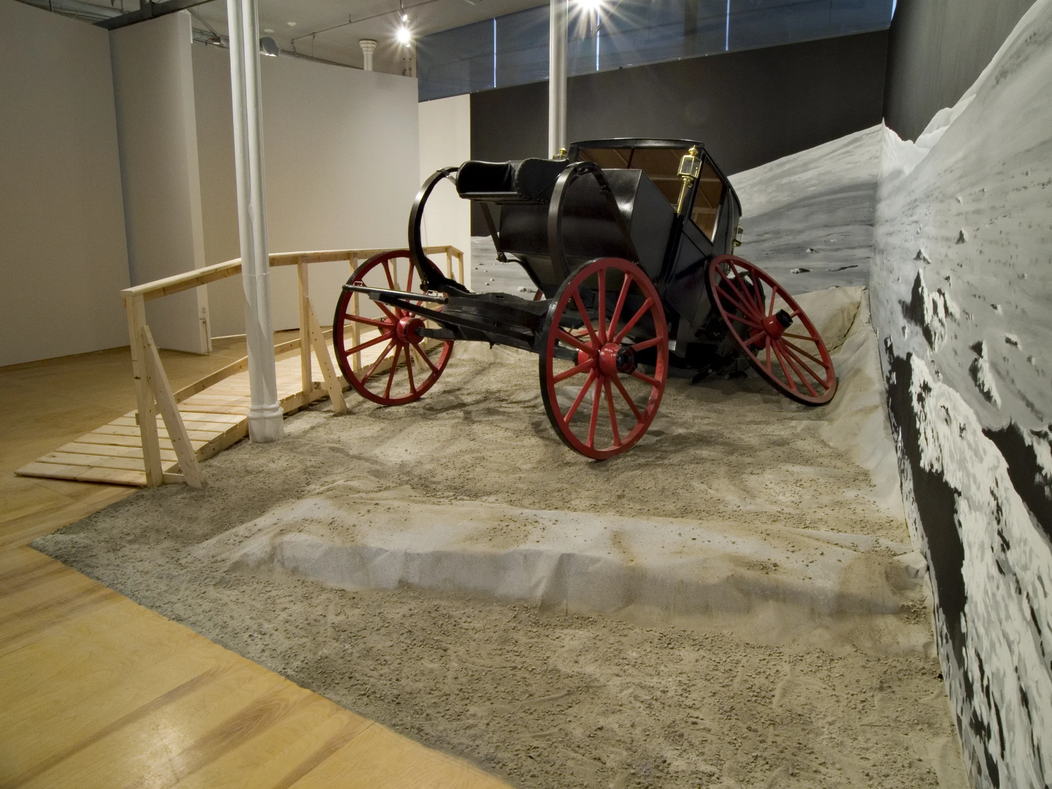 Interregnum (1815-1969) 2009. Poplar, steel, plywood, enamels and mixed media. Dimensions variable, carriage 8’ x 17’ x 6’