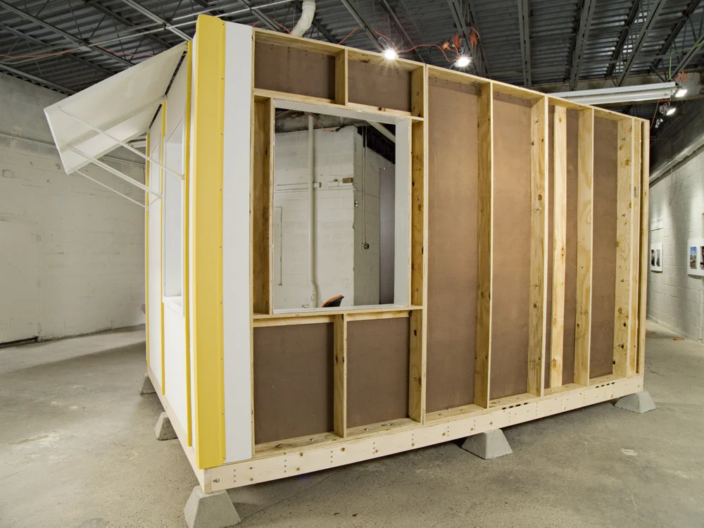 Exterior of rebuilt guardhouse.