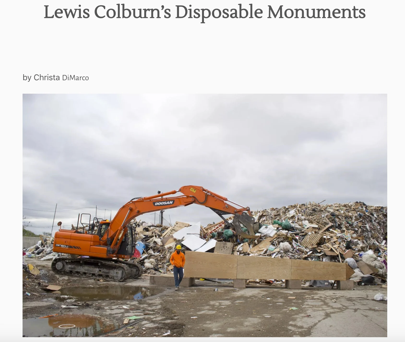 Title Magazine essay on Disposable Monuments