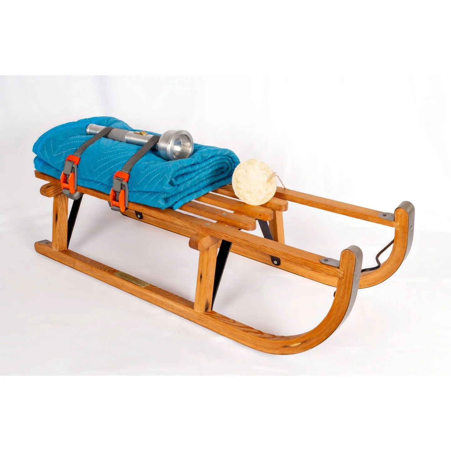 Untitled Rescue Device (After Beuys), 2025
14&rdquo; x 35&rdquo; x 14&rdquo;

Salvaged pine, steel, aluminum, brass, acrylic, wax, linen, packing blanket and nylon straps. 

Last one from 2025. This my copy of a multiple by Joseph Beuys- a piece I&rs