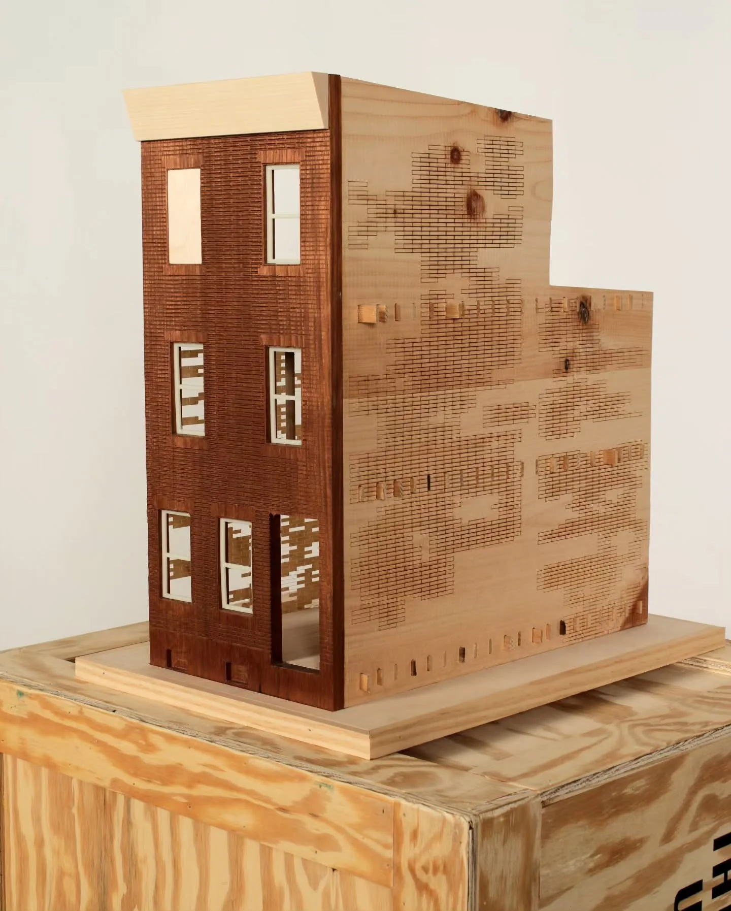 I dug this piece out of storage last night- I hadn't seen the object itself in years. I made this in 2012, when I was in the midst of renovating a row house in Philly, and the model is based fairly closely on that house. 

Seeing it again, it feels l