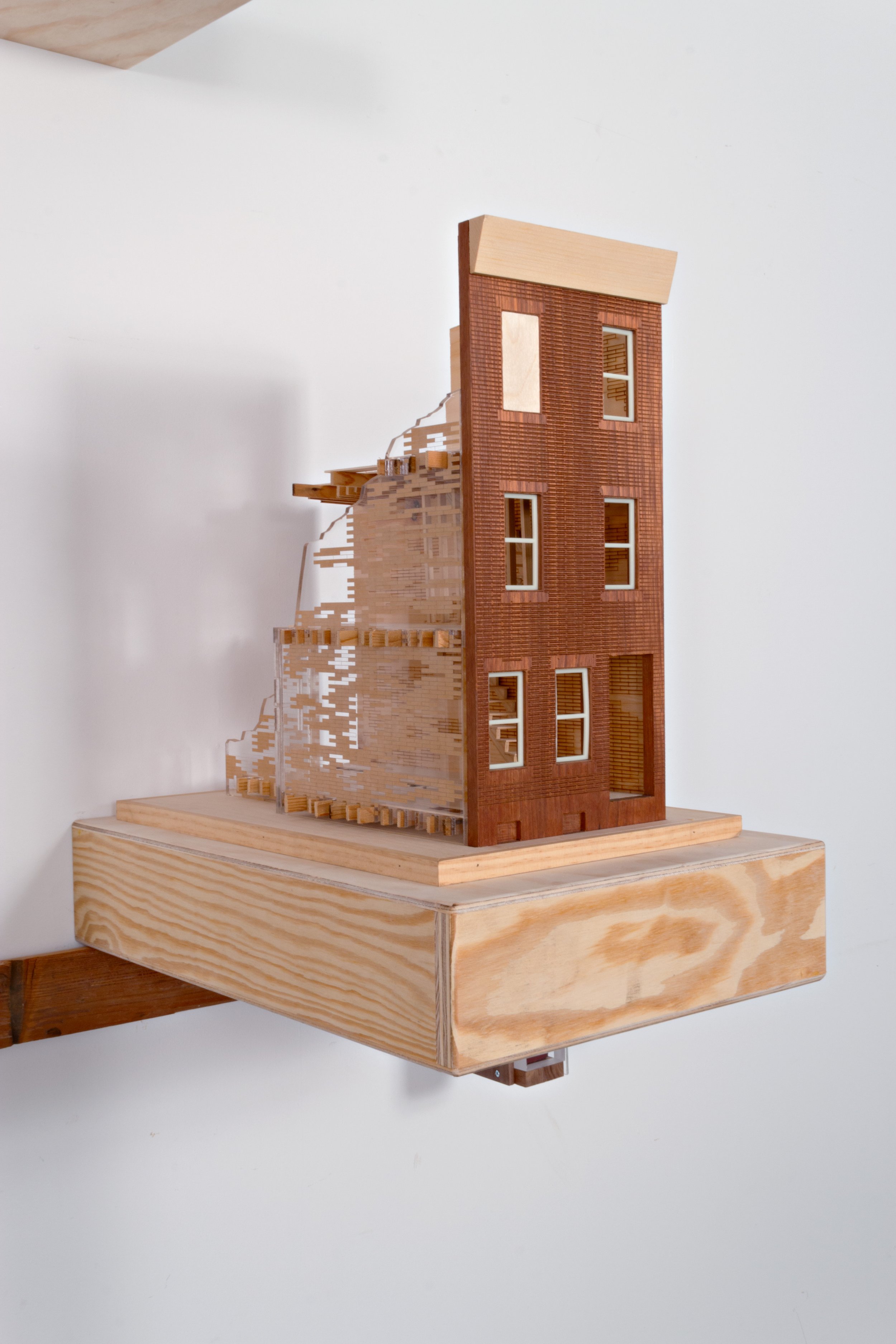   Essays for an Architectural Love Letter (After Christopher Alexander),      2012-2026.  Detail of rowhouse model.  