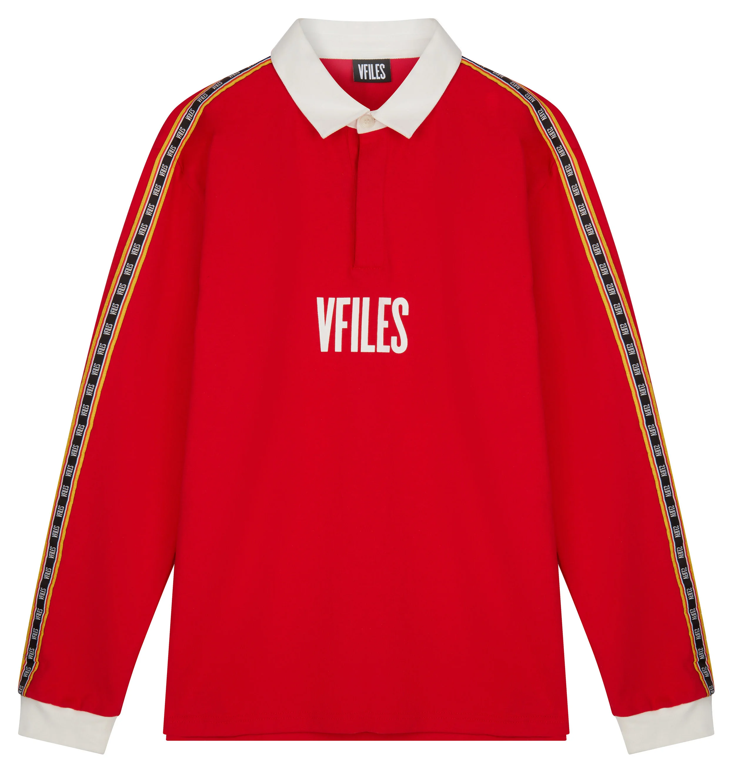 ASOS VFILES LOGO RUGBY SHIRT IN RED WITH TAPING £80.jpg