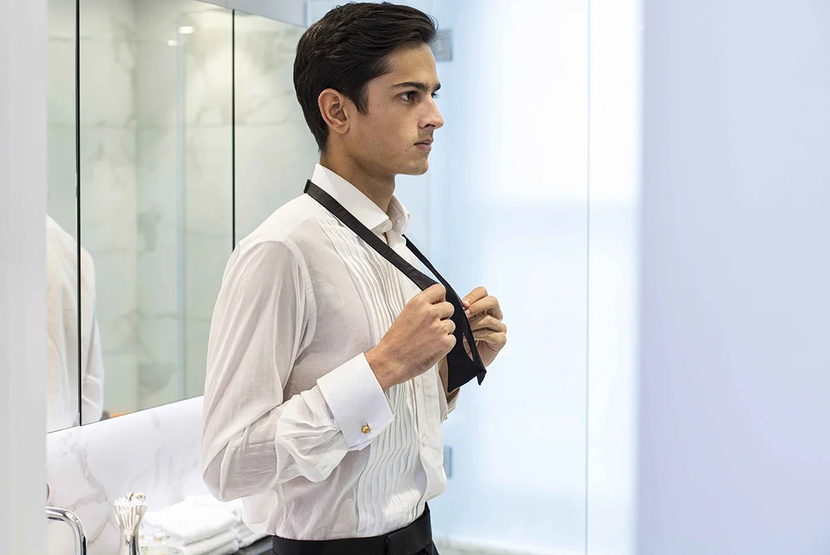 Total look – Dunhill , cufflinks – Alexander McQueen