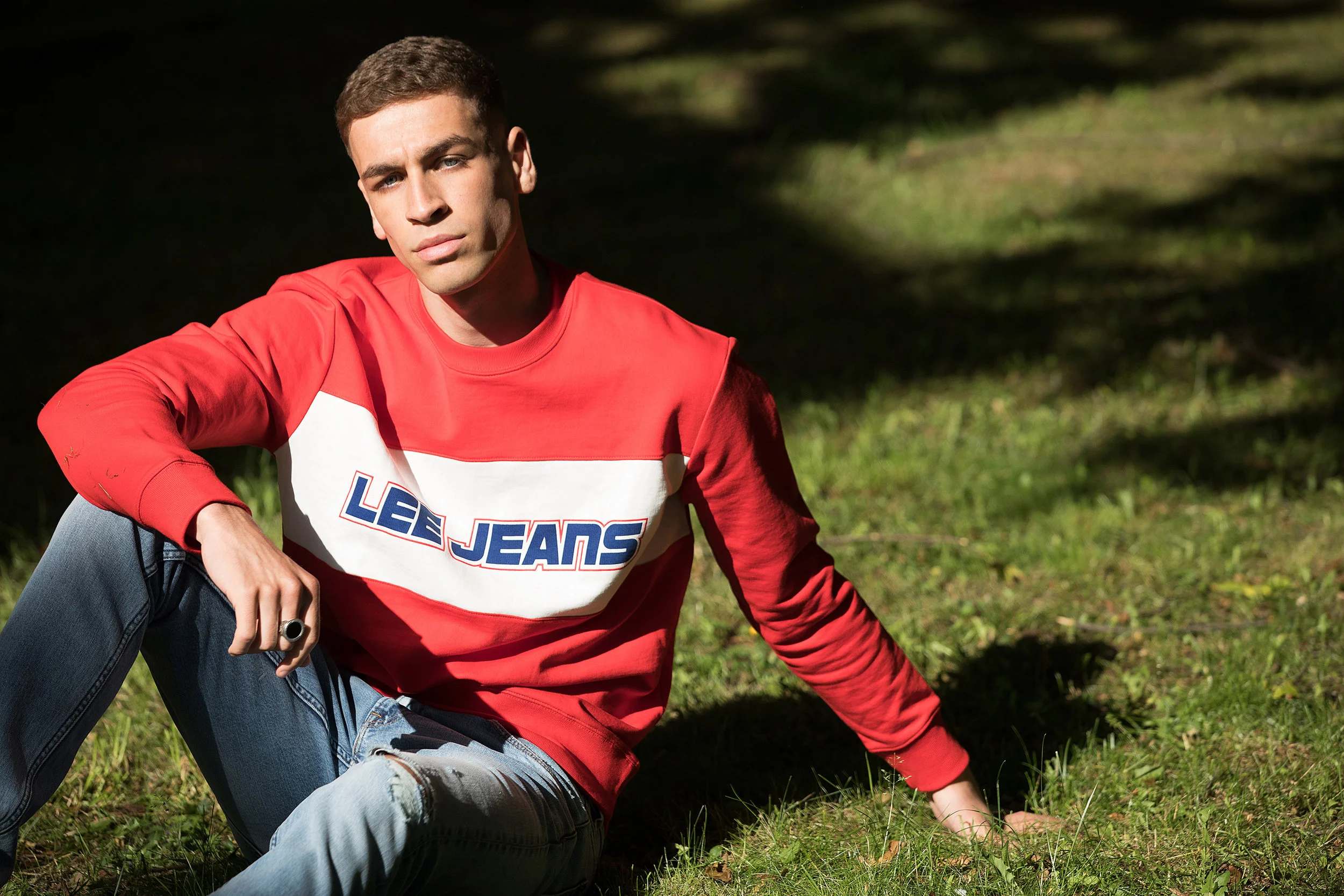 Sam wears Lee