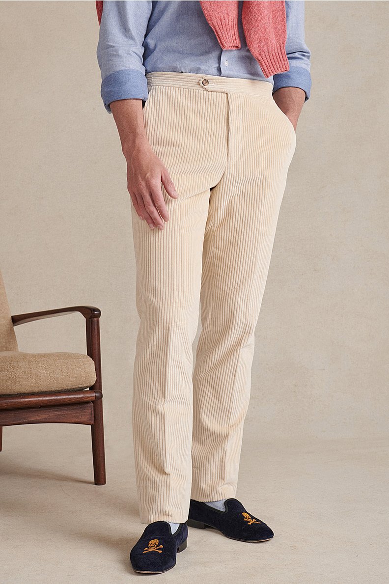 Corduroy trousers - New and Lingwood cream corduroy trousers - £225