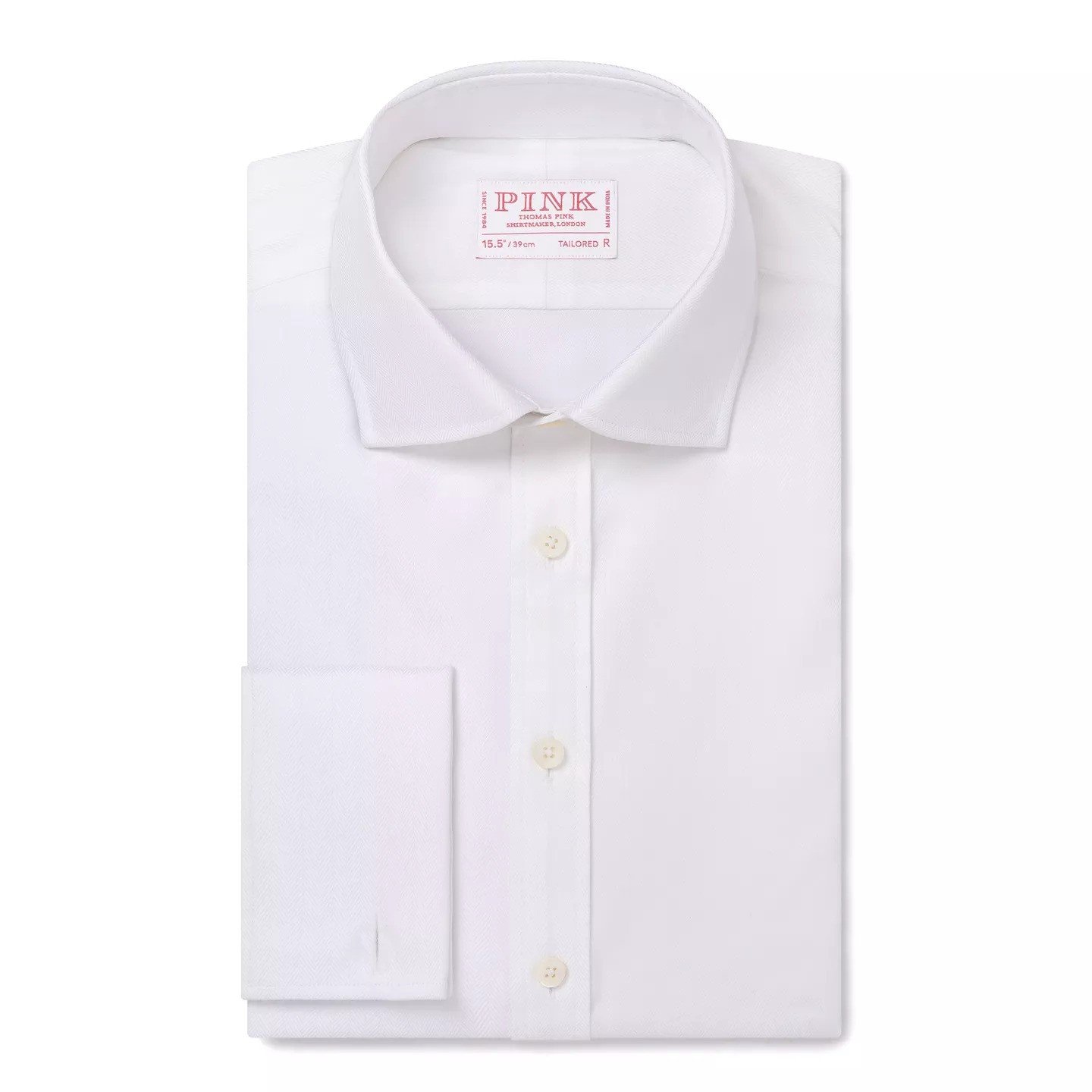 Thomas Pink white twill herringbone shirt - £125