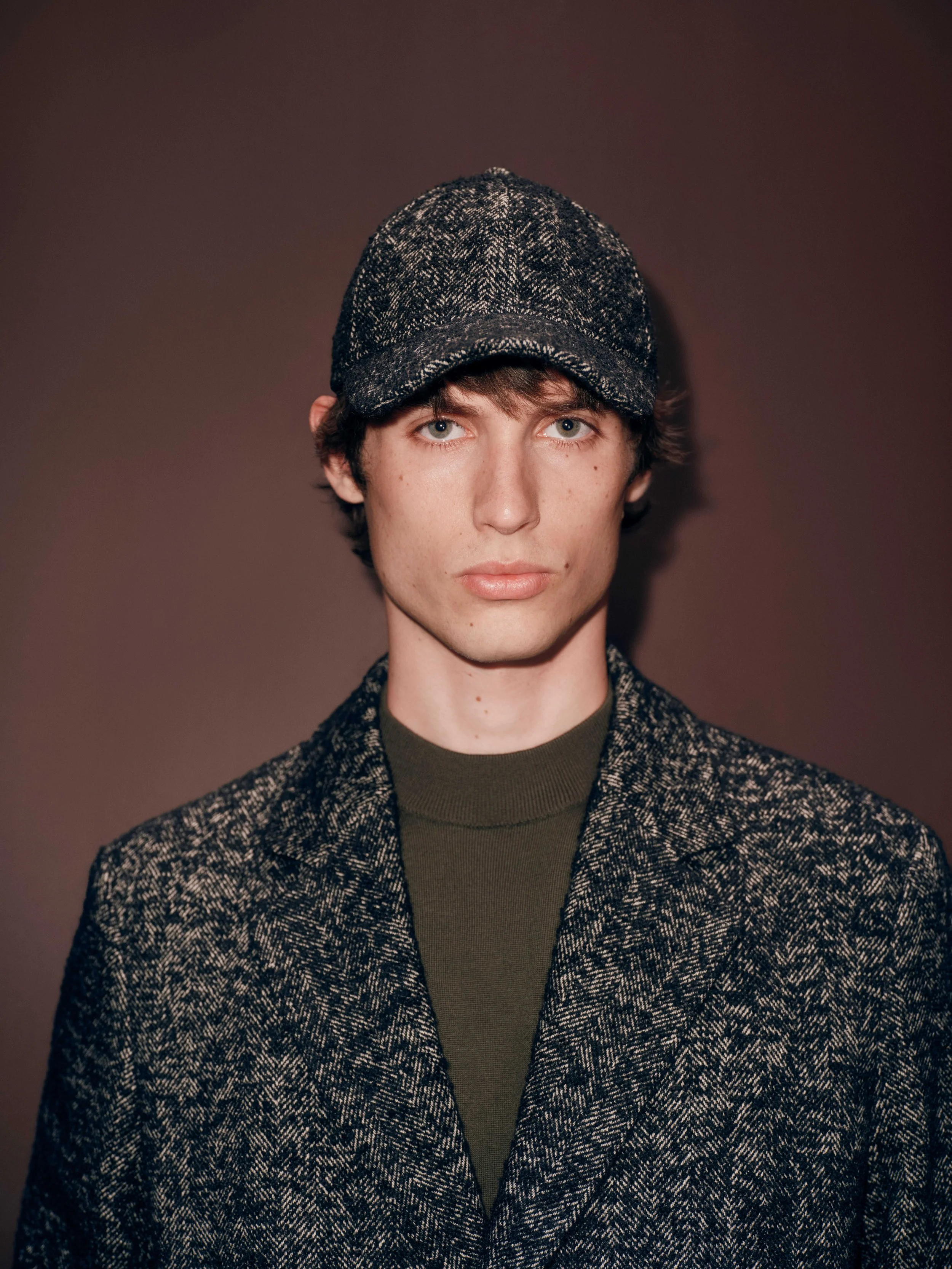 M&S Autograph Boucle Coat £150, Merino Mock Neck Wool £45, Wool Textured Check Baseball Cap £25.jpg
