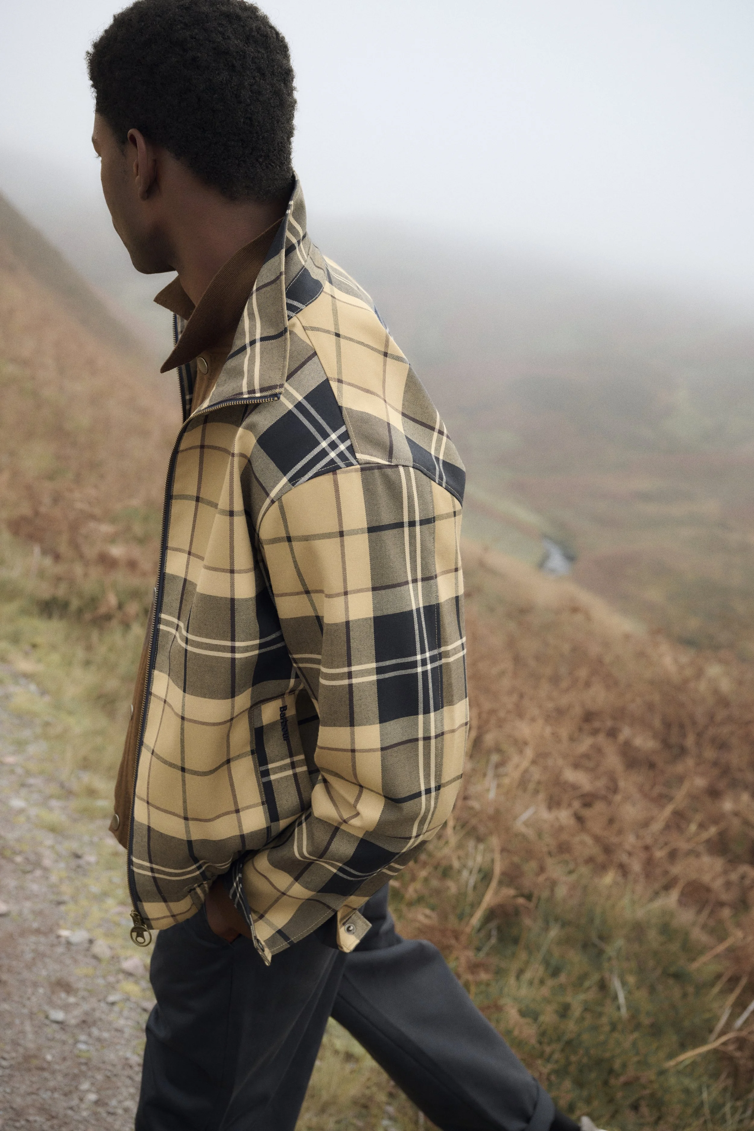 AW26 Tartan Reimagined Modern Heritage - Showerproof Blouson Jacket MSP0196BE52_ Florcombe Knitted Cardigan MKN1738SN71_ MTR0819NY74.jpg