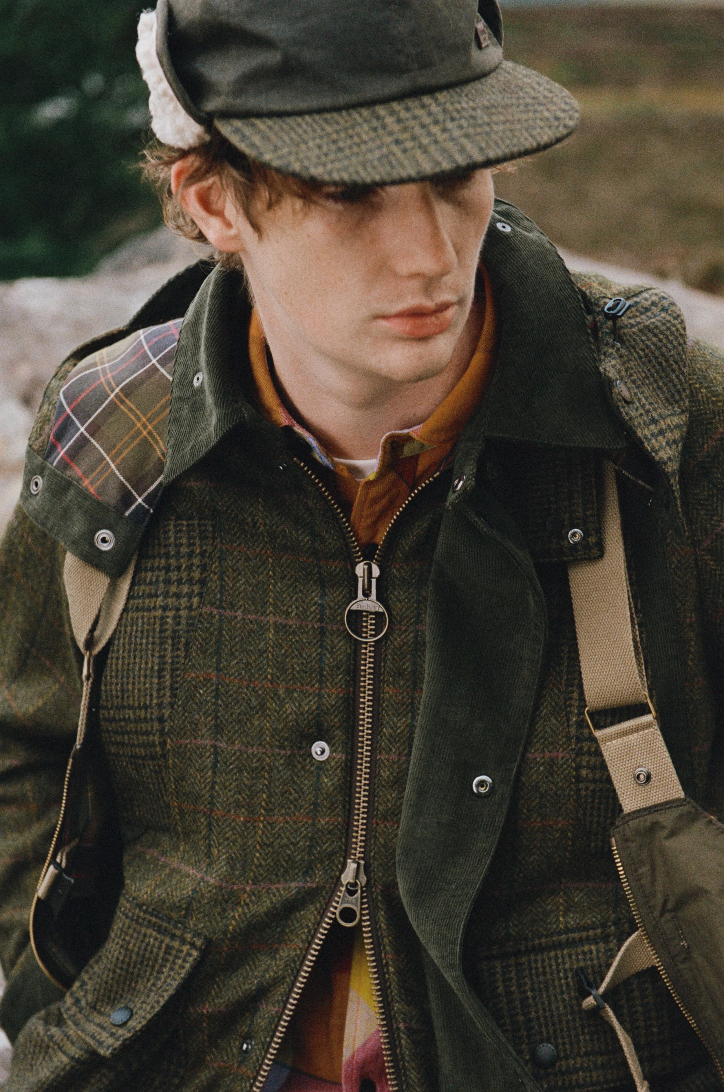 Barbour X Norbit Checked Shirt RRP £189.00 Barbour X Norbit Wool Jacket RRP £559.00 Barbour X Norbit Carpenter Cap RRP £49.95 Available at Barbour.com.jpg