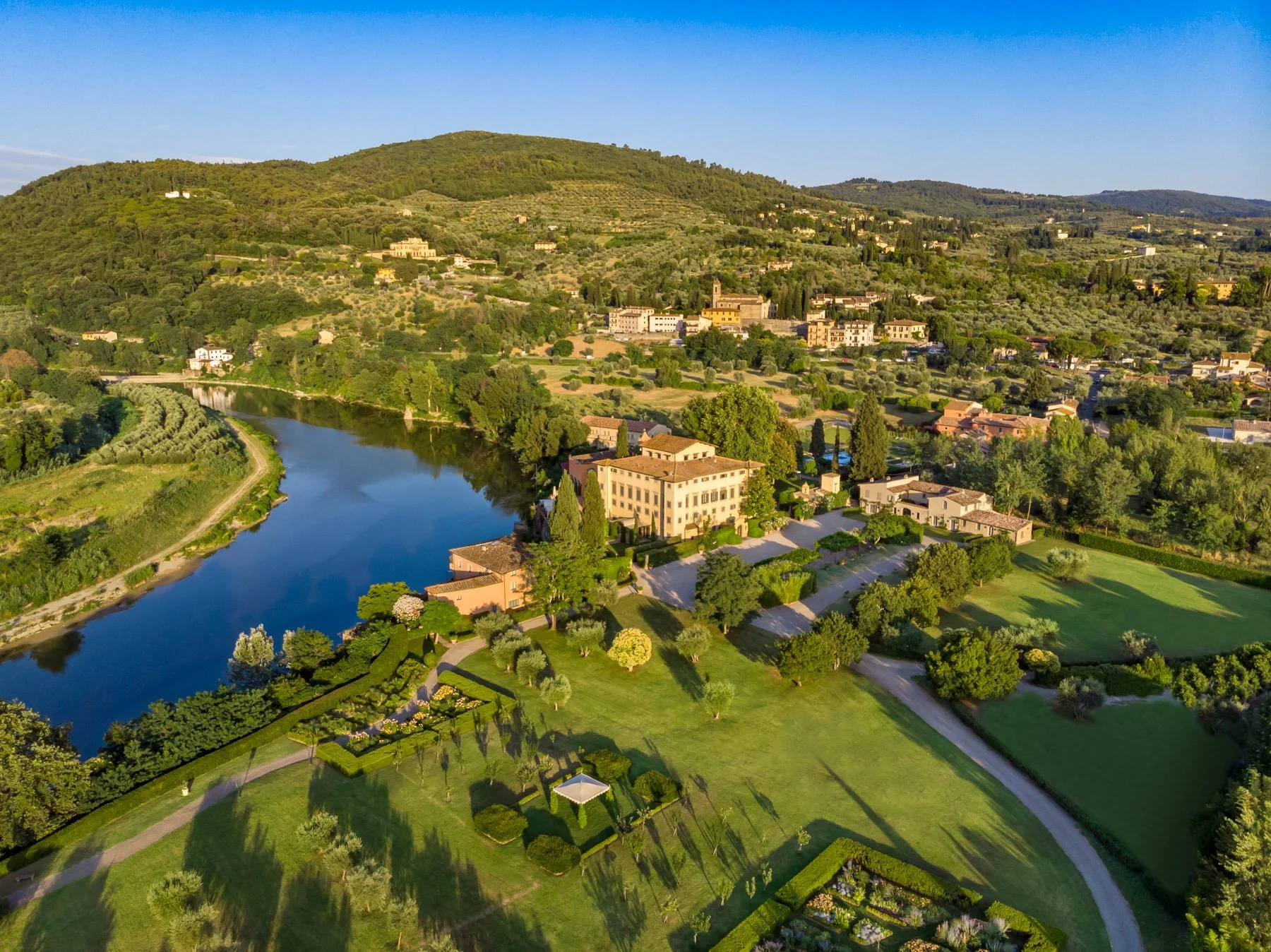Villa La Massa - General drone view at the sunset.jpg