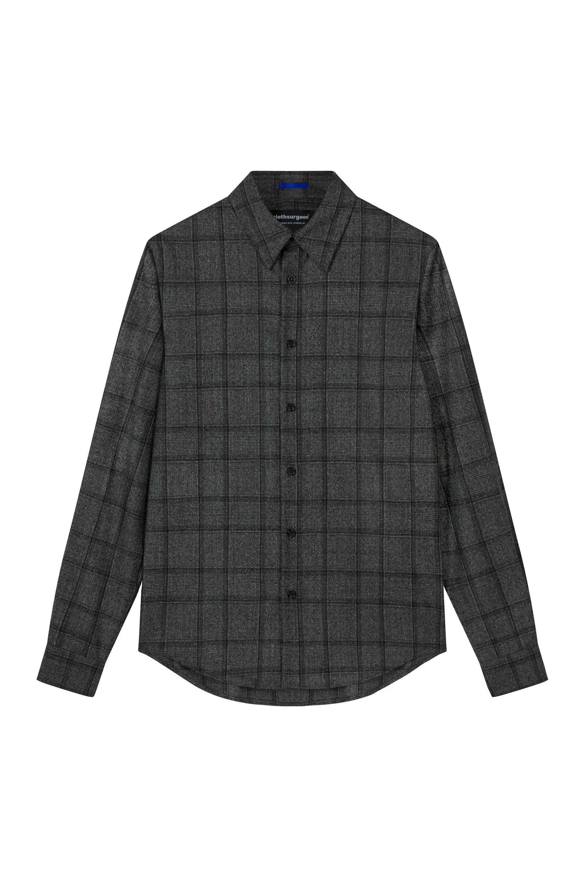 Clothsurgeon WOOL BOUCLE CHECK COLLAR SHIRT - £575