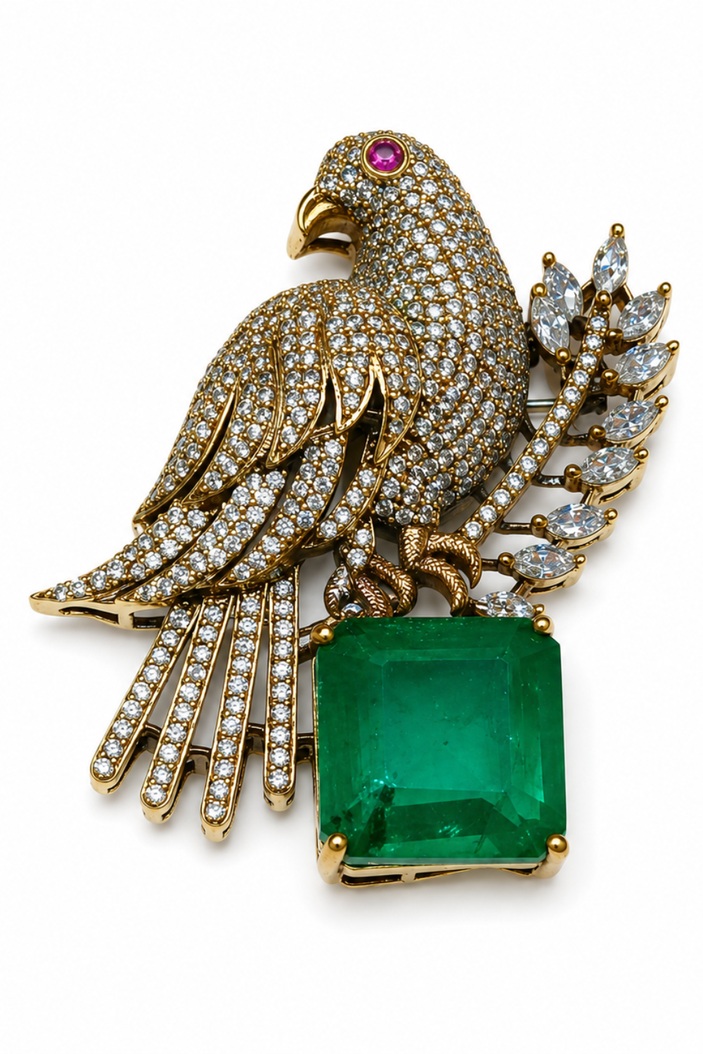 Estiee gold plated zircon motif brooch - £31. 42
