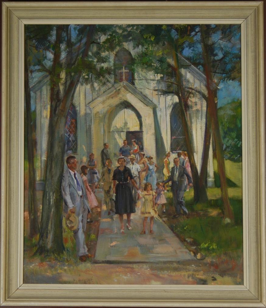  OUIS BOUCHE 1896 - 1969  Louis Bouché (1896-1969) was born into a tradition of artists. His grandfather was a minor Barbizon painter and his father, who brought the family from France to New York, worked as an interior designer. The Bouchés visited 