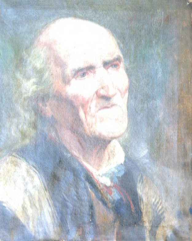 Oil on canvas, 14" by 16", Signed UR
