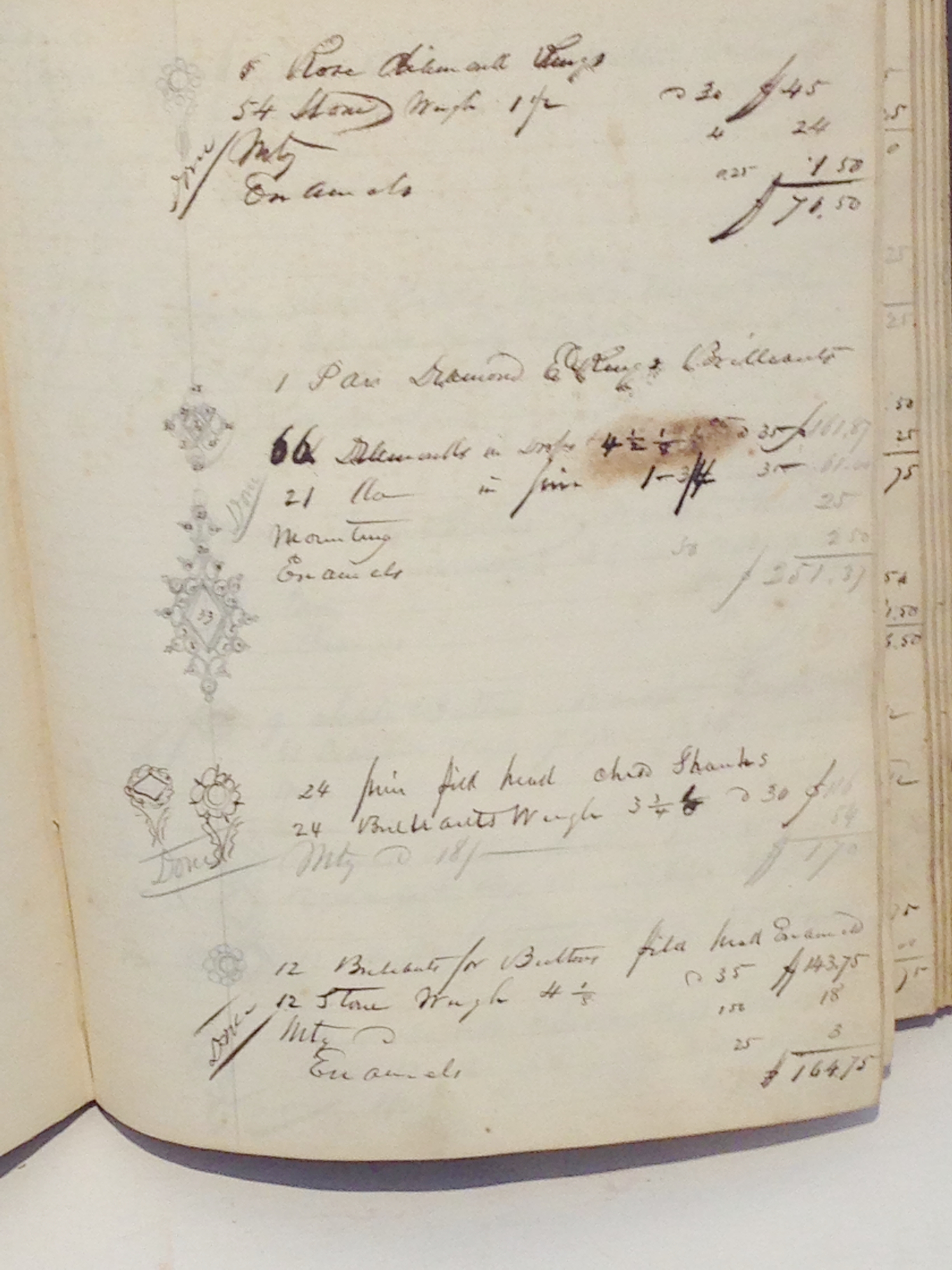 Jewelry design book for Palmer and Clapp NY 1829-33