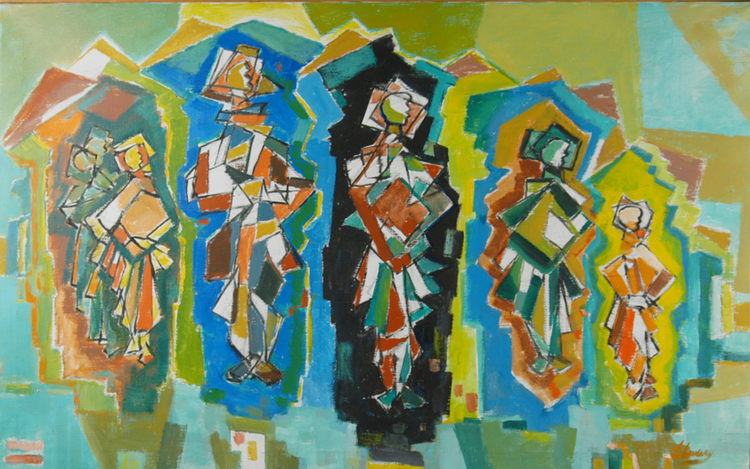   Oil on canvas, 48" by 30", Signed LR  