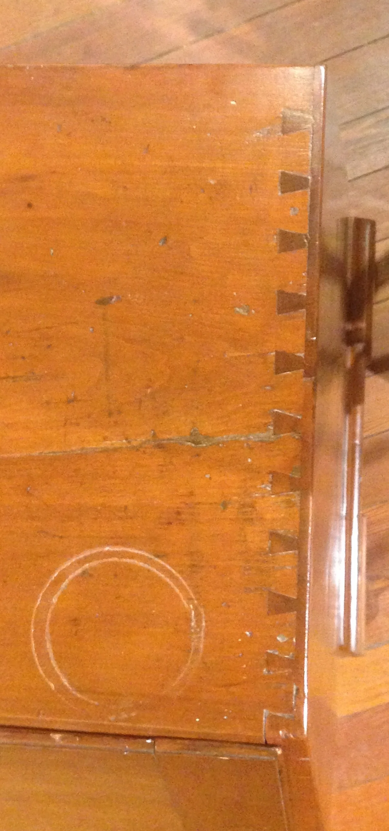 Top view showing dovetails