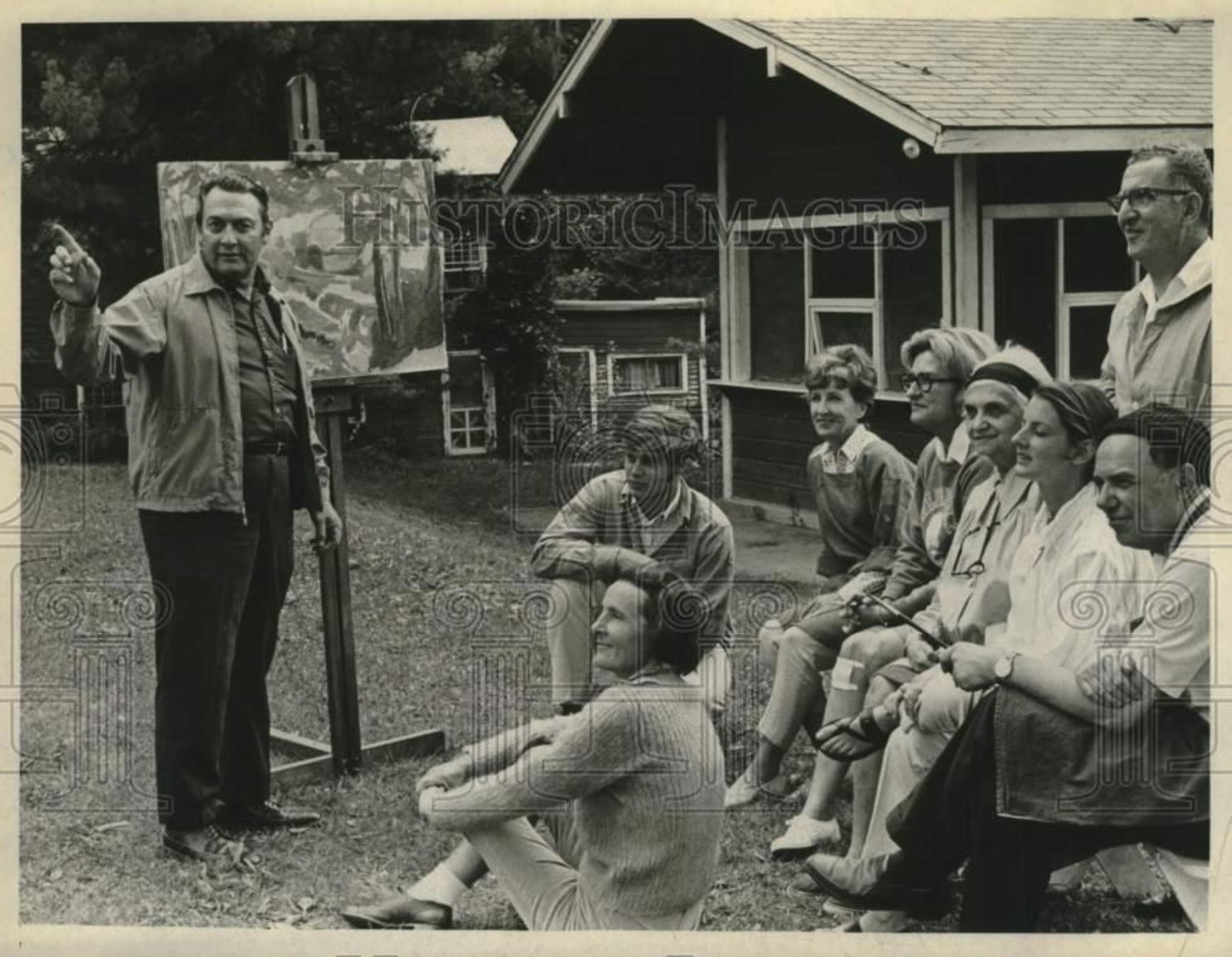 Richard V Goetz instructs outside at Malden Bridge, 1970