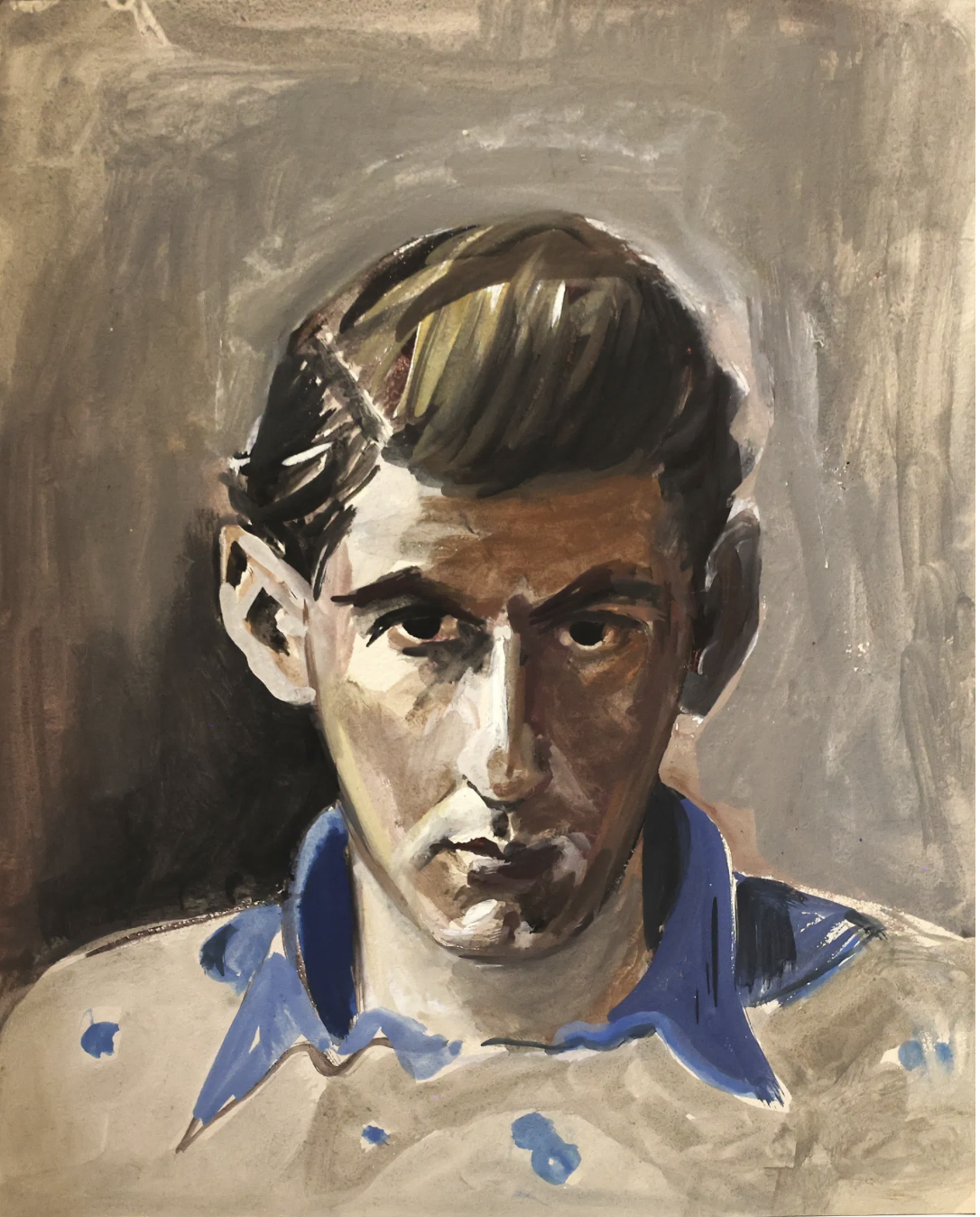 Self portrait, 13.5 by 16.5 inches