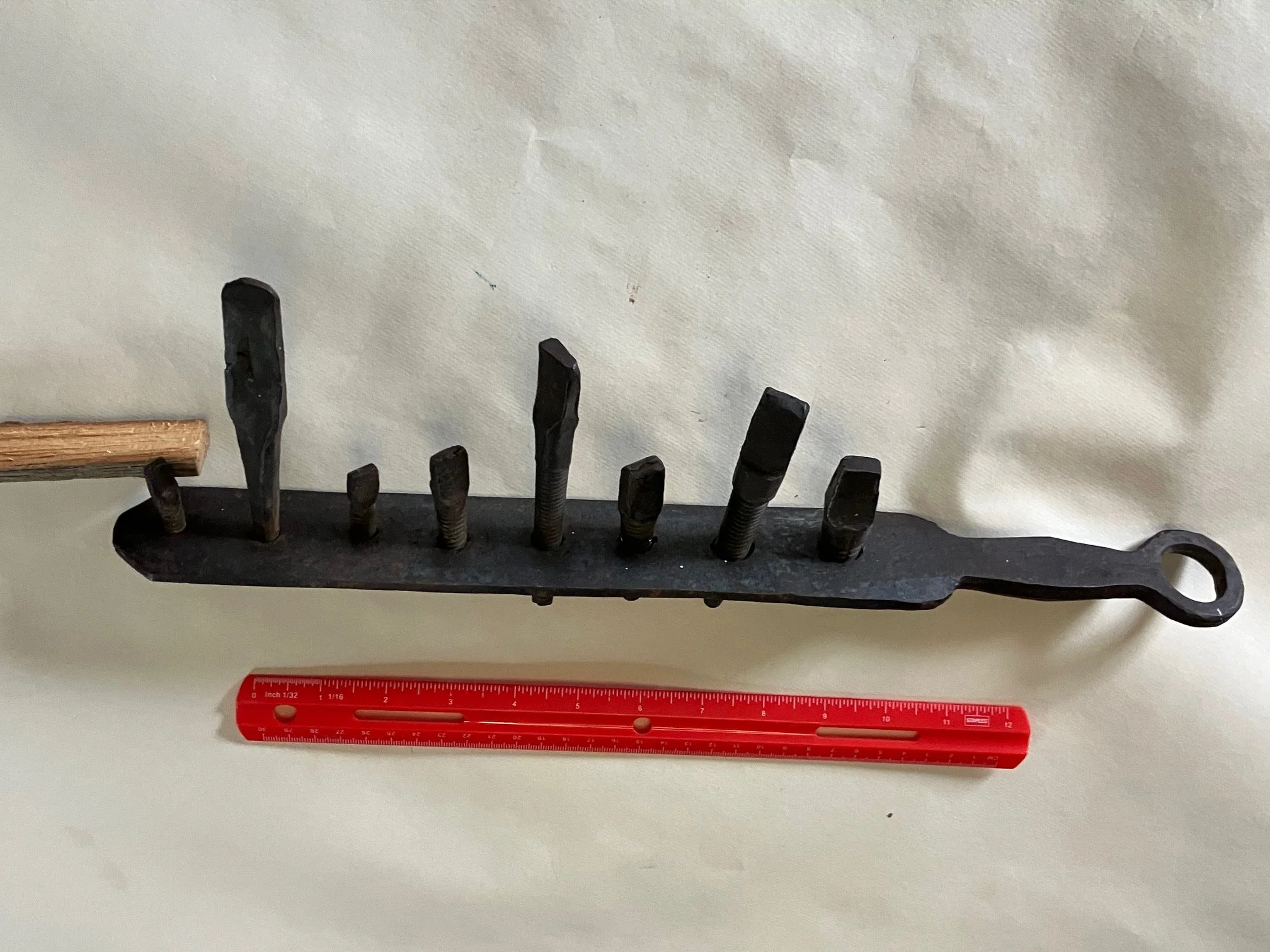 18th century screw plate, 17 inches long