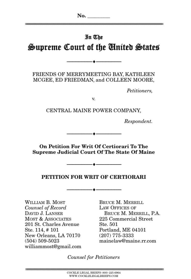 Most &amp; Associates Files Petition with SCOTUS