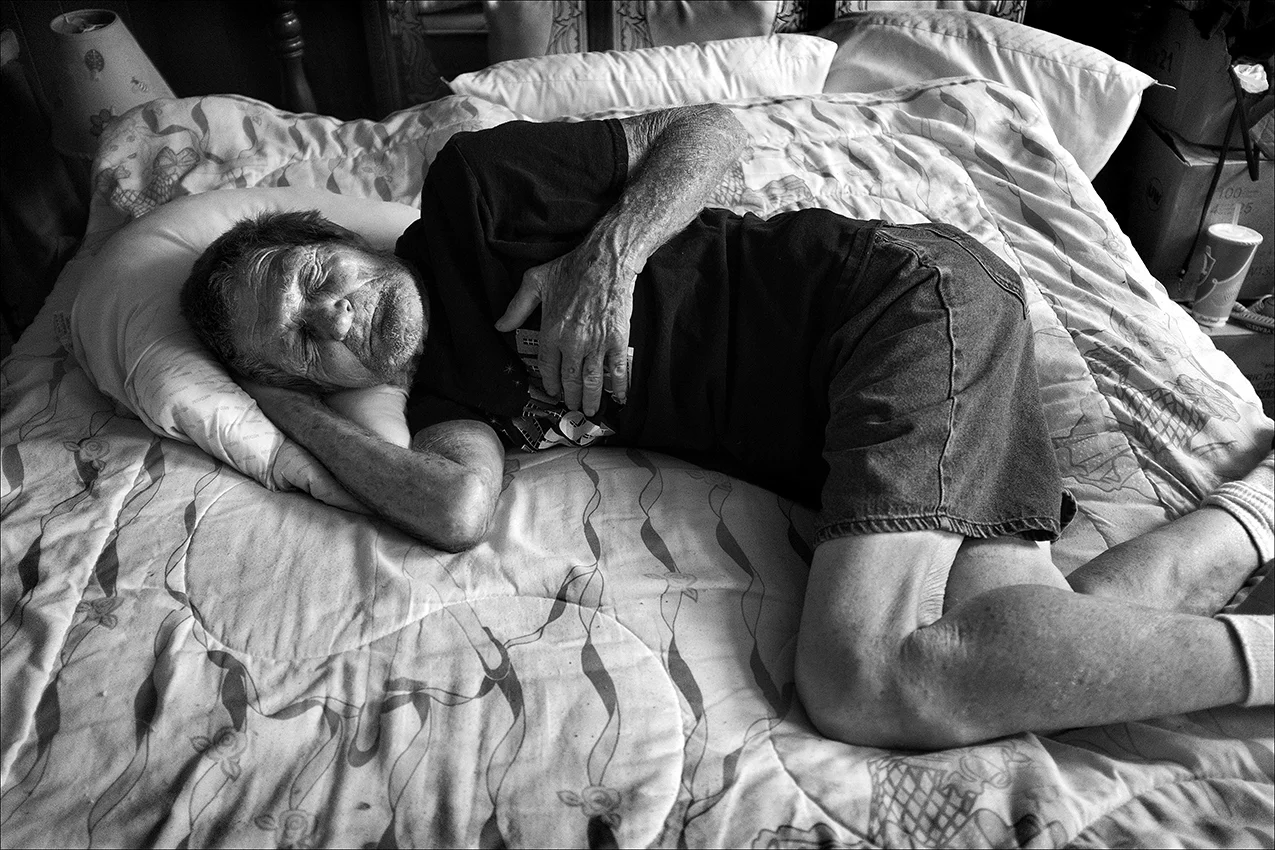 July 2017: Minutes after learning that Vickie had died, Clarence retreats to his bedroom. “My heart stopped,” Clarence said. In the following weeks and months, Clarence slips into a depression leading to four hospitalizations in four months for dehydration. Clarence has spent every night walking about trying to find her only to end in tears. Unable to sleep, he barely eats. When he finally learned that Vicki has died, he responded that he did not want to live anymore. Clarence and Vickie were very close. Where you saw one, you saw the other.