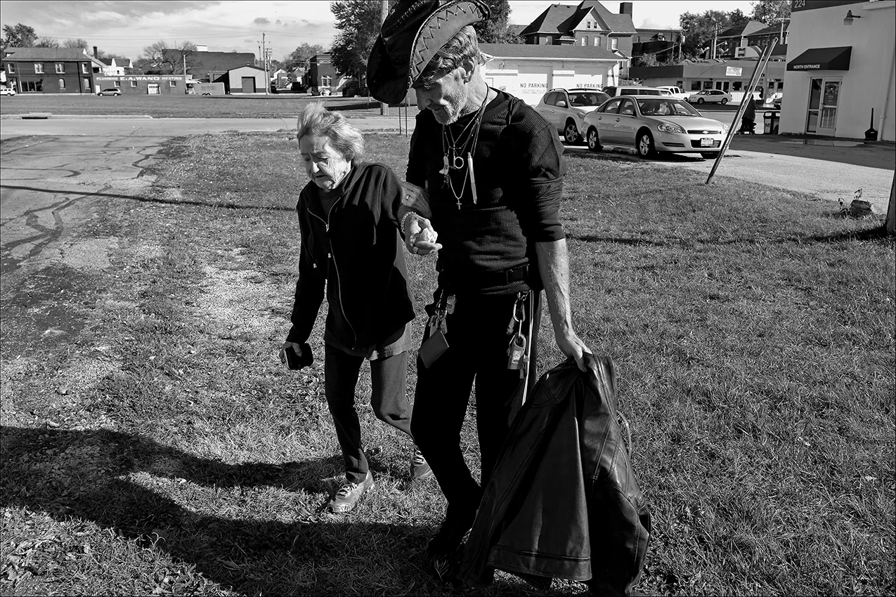 November 2016: Walter and Sandy walk from the Horizons Soup Kitchen to the bus stop as they make their way home. Sandy once weighed 135 pounds; she now weighs 84 pounds. “Twenty-four years ago I promised to love her and be with her until the day she dies,” Walter said. “I don’t think she will make it to Christmas.” Sandy died Tuesday, Dec. 13, 2016, while Walter was lodged for 15 days in the Adams County jail for failing to appear on a drug-possession charge. Walter was found by police officers with a couple of Sandy’s pain pills. He said he would take them sometimes to help him sleep. Walter was not allowed to see Sandy while she was dying in the hospital nor was he able to attend her funeral. “Sandy was married twice and she didn’t want to get married again so we didn’t, but I was gonna sing my wedding vows to her in stead of saying I do. I was gonna sing that song 'I’ll Go to My Grave Loving You.' (Walter sings the words.) That was going to be my wedding vow, but it didn’t happen. … She passed while I was locked up in jail and I couldn’t get to her. That’s about all I know about it. I just hope to meet her one day in the sky.”