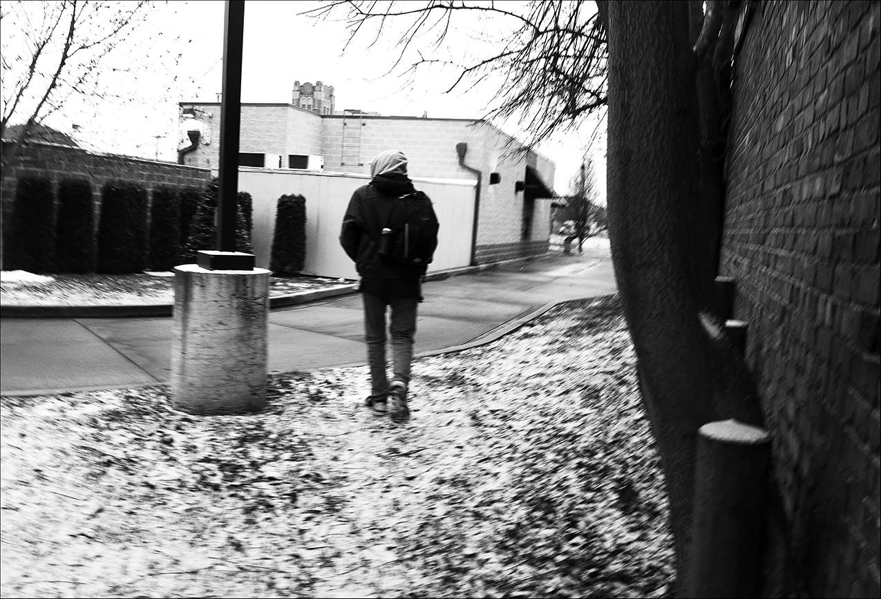March 2017: Looking for loose change on the ground, Wes walks to the drive-up pay window at Burger King in Quincy. "When I first got to Quincy, and I'd been here like, I don't know, it was maybe four months, I got jumped and robbed by a couple of people that I thought were my friends and they put me in the hospital for two days. Just to steal nothing. I didn't have anything.” I've had good experiences. There's a few people in this town who will go out of their way to do anything for you. I was sitting at Burger King the other night and a guy walked up to me with his tray and there was a bunch of fries on it and he said do you want these 'cause we're done with 'em. I'm like, well, if you're not gonna eat 'em, 'course I will. He then proceeded to go up and buy me a burger and a drink to go with those extra fries. He didn't have to do that.” Wes says, often times people will stare at him. "You'd be surprised how often I'm sitting in there, I've got my bags with me, you'll have people just sit there and stare at you. Like, why are you here? You're homeless. I can tell. I'm not stupid, I'm not a stupid person. When people are staring at you they're trying to figure out one of two things ... How they can fuck you, or how they might be fucked.”