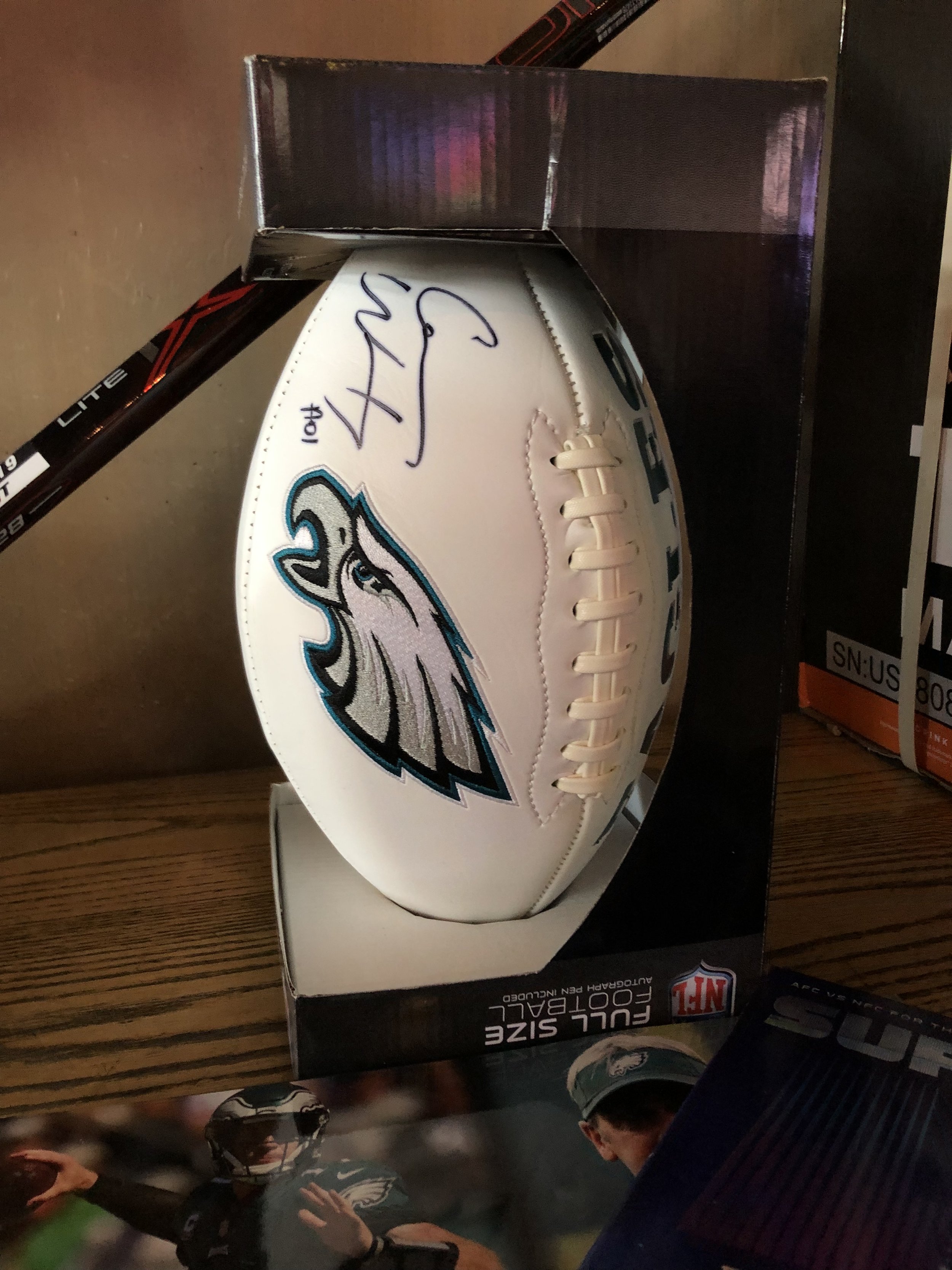  One of our many top-shelf prizes: an officially licensed Eagles football signed by Carson Wentz 