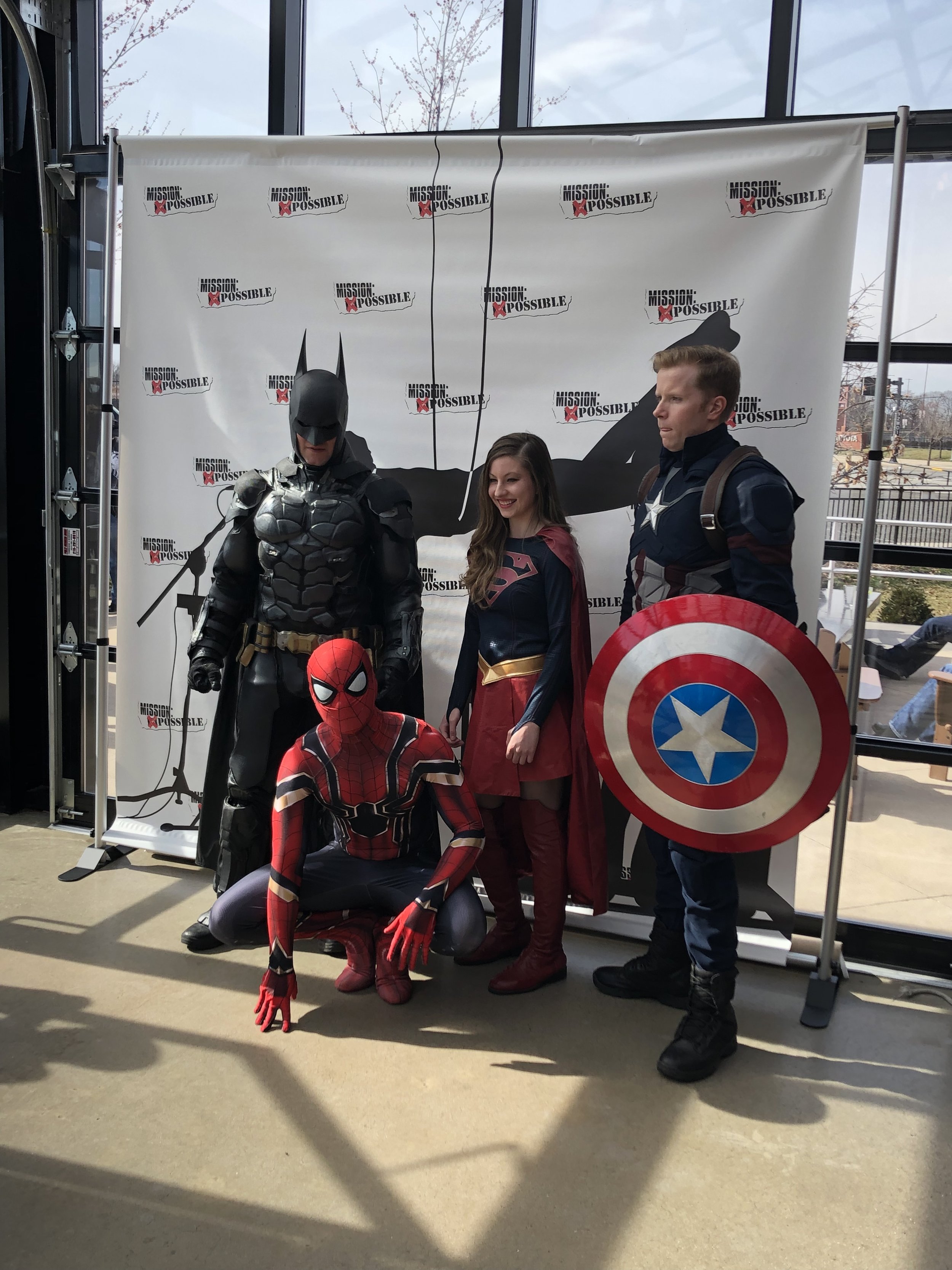 Batman, Spiderman, Wonder Woman, and Captain America stopped by!