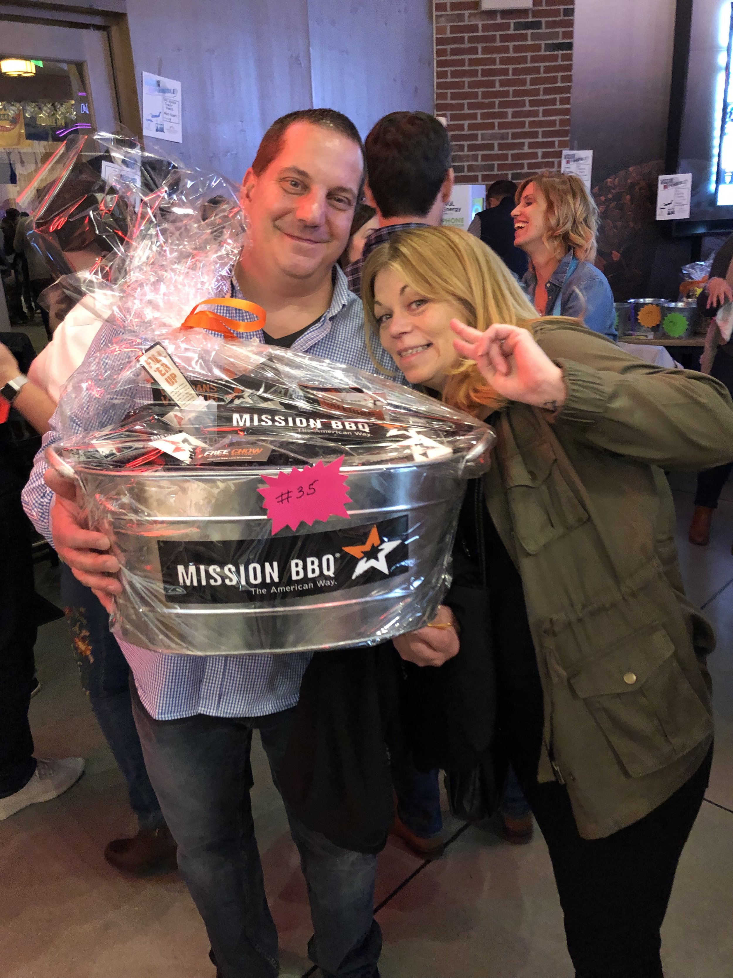  Paul and Lisa won the Mission BBQ basket 