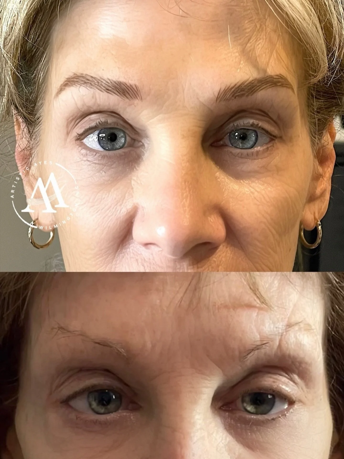 Another Lovely Lady of Leland. #brunswickforest 
~I literally love this brow transformation. AND for the record, Gentle Microblading DOES Do quite amazing on mature skin. This stunning lady kept her initial strokes very well so we were able to build 