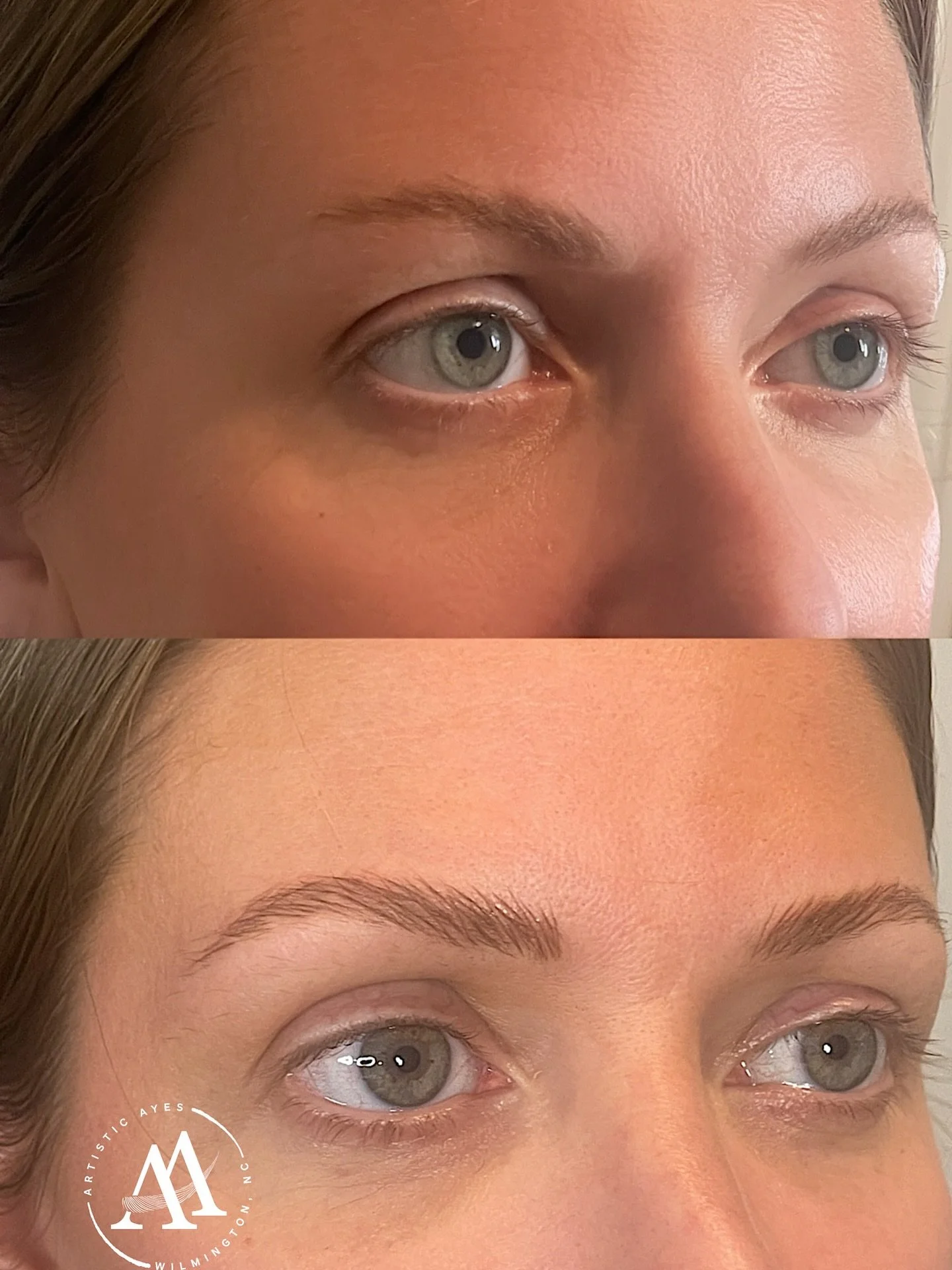 This Beauty drove an hour to get her brows done here in Leland~ Light new strokes making &ldquo;beautiful&rdquo; even better!
.
🙈No &ldquo;solid-shaped&rdquo; / &ldquo;sticker-looking&rdquo; Brows Allowed!🙈
.
#microbladingwilmington #wilmingtonmicr