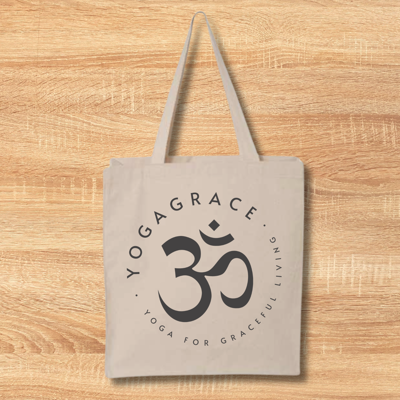 YG Om Tote Bag Charcoal Print